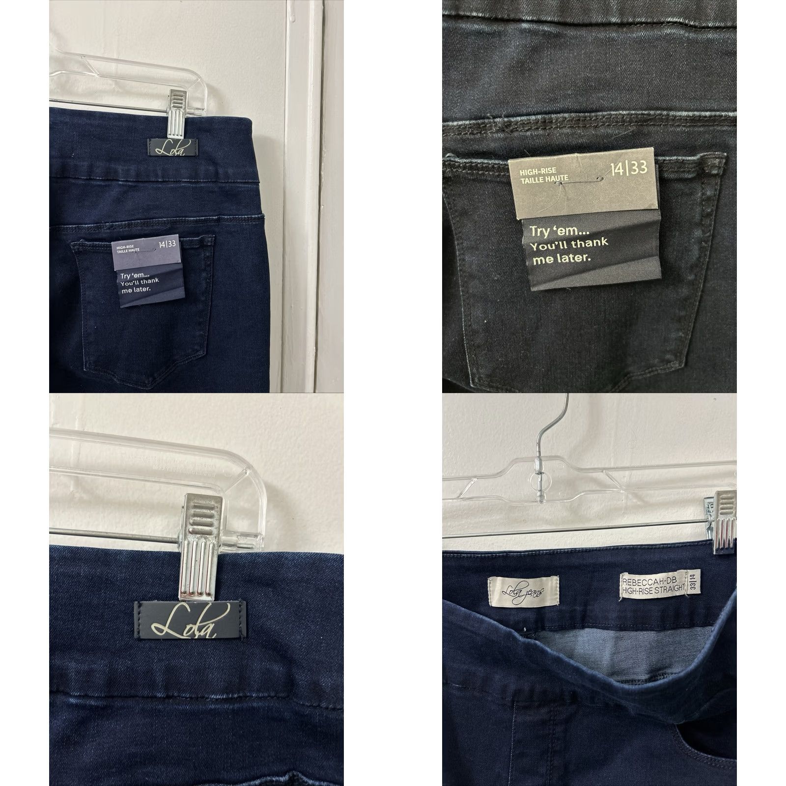 Vintage Lola Jeans Womens 34x32 Blue Rebecca High Rise Straight Denim YKK Pockets Size 24" / US 00 / IT 34 - 8 Thumbnail