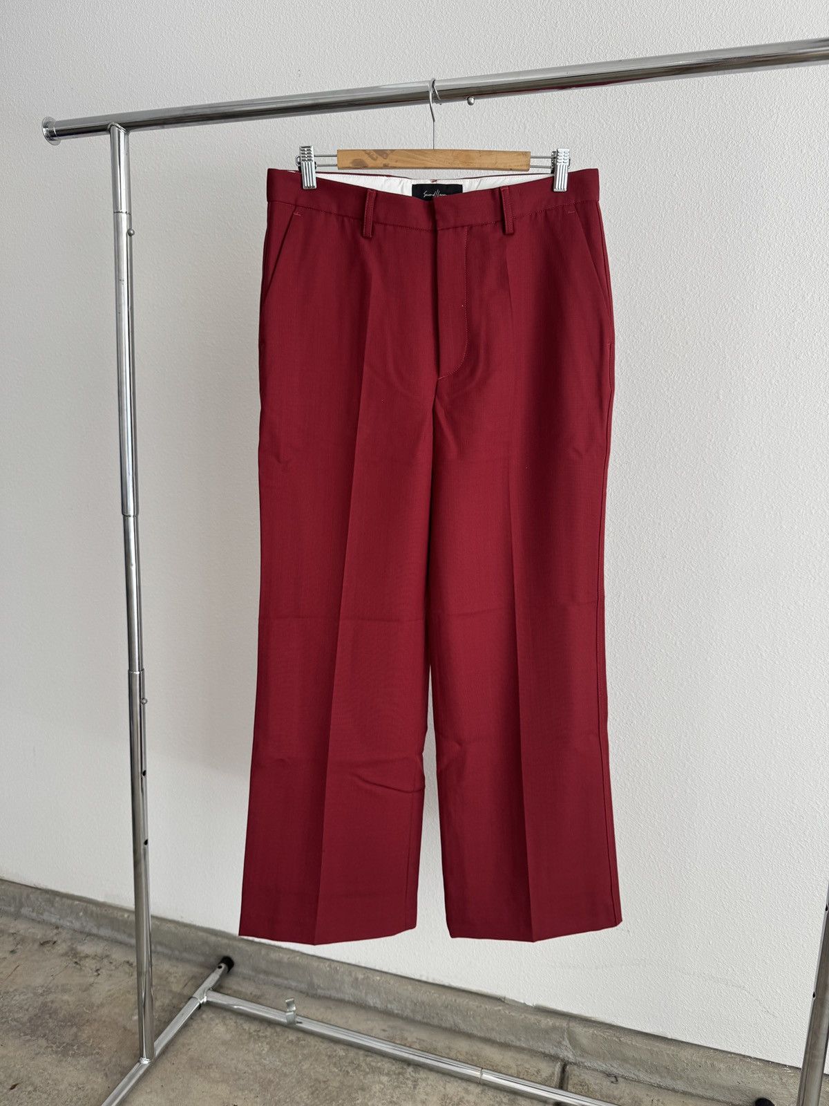Second/Layer Throwing Fits Collab Wine Red Trousers Size 48R - 1 Thumbnail