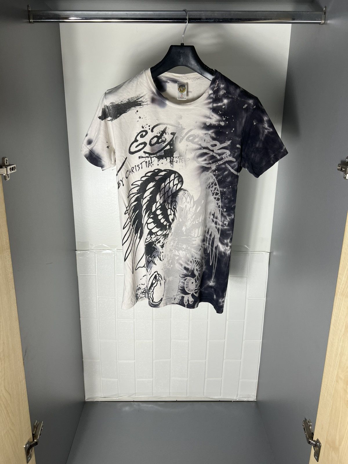 Ed Hardy × Vintage VERY RARE ED HARDY DOUBLE PRINTED DESIGNER T-SHIRT Y2K 90s Size US S / EU 44-46 / 1 - 1 Thumbnail