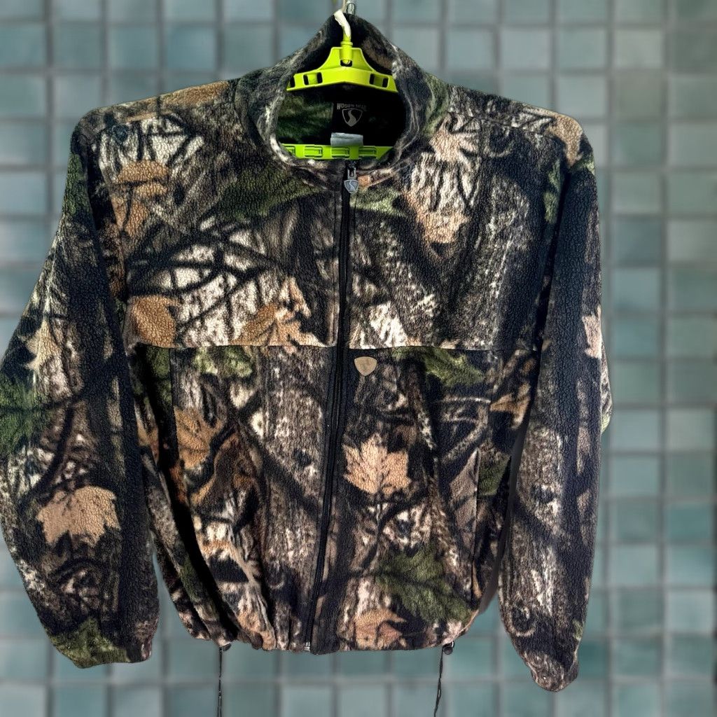 Vintage Woods"n Trail Full Zip Fleece Camouflage Jacket Mens M Green Fall Casual Military Jacket Size US M / EU 48-50 / 2 - 1 Thumbnail