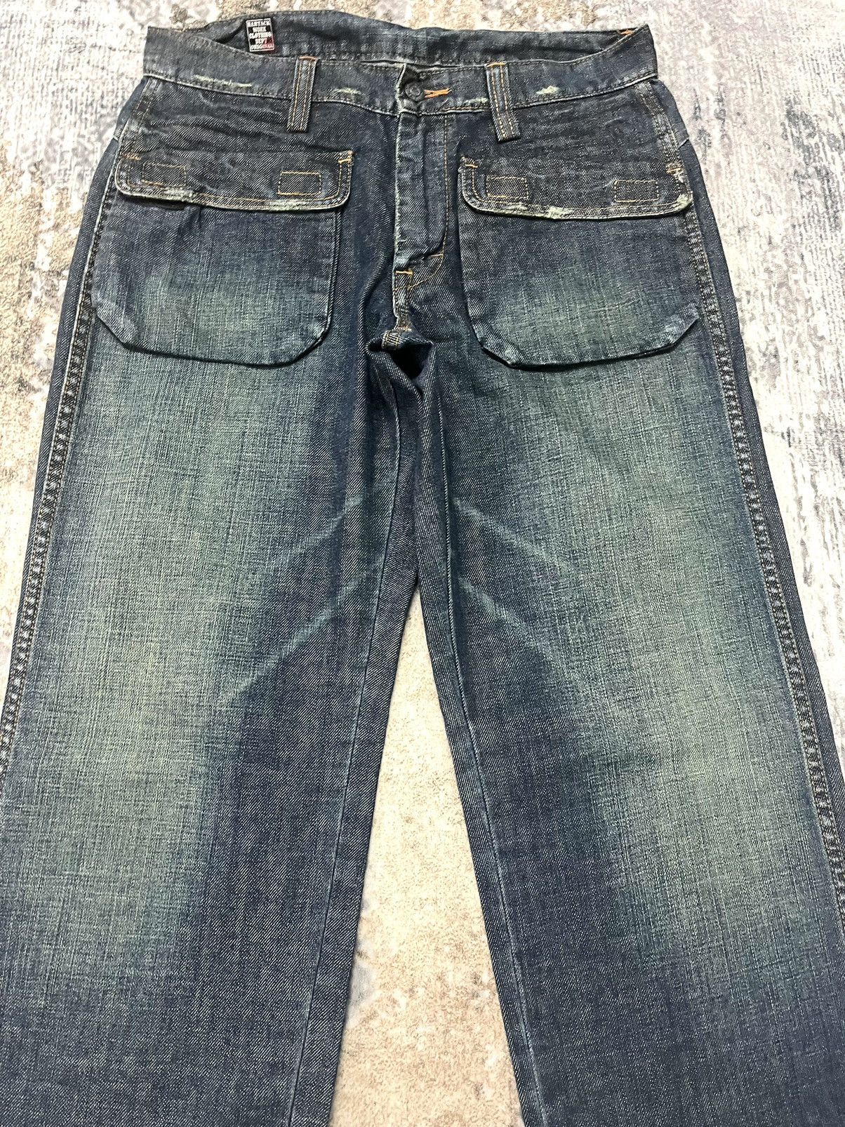 Japanese Brand Bartack Work Denim Jeans Pocket Tape