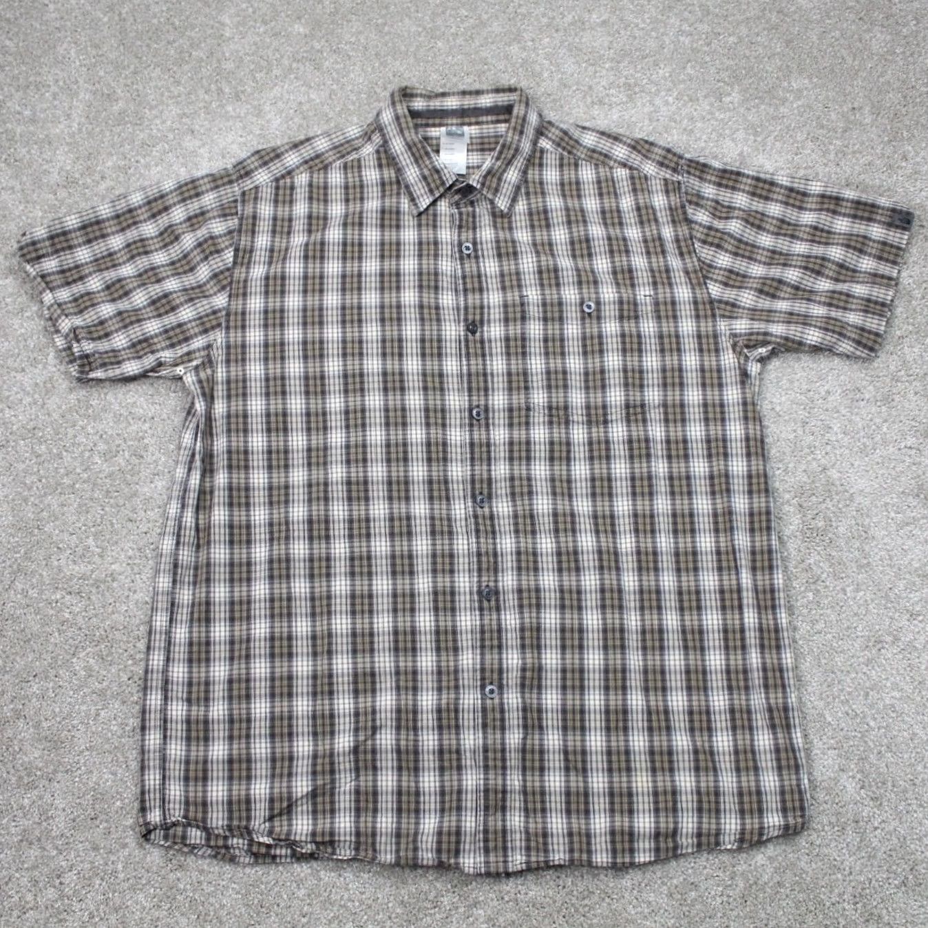 The North Face The North Face Shirt Men XL Brown/White Plaid 100% Cotton Short Sleeve Button Up Size US XL / EU 56 / 4 - 2 Thumbnail