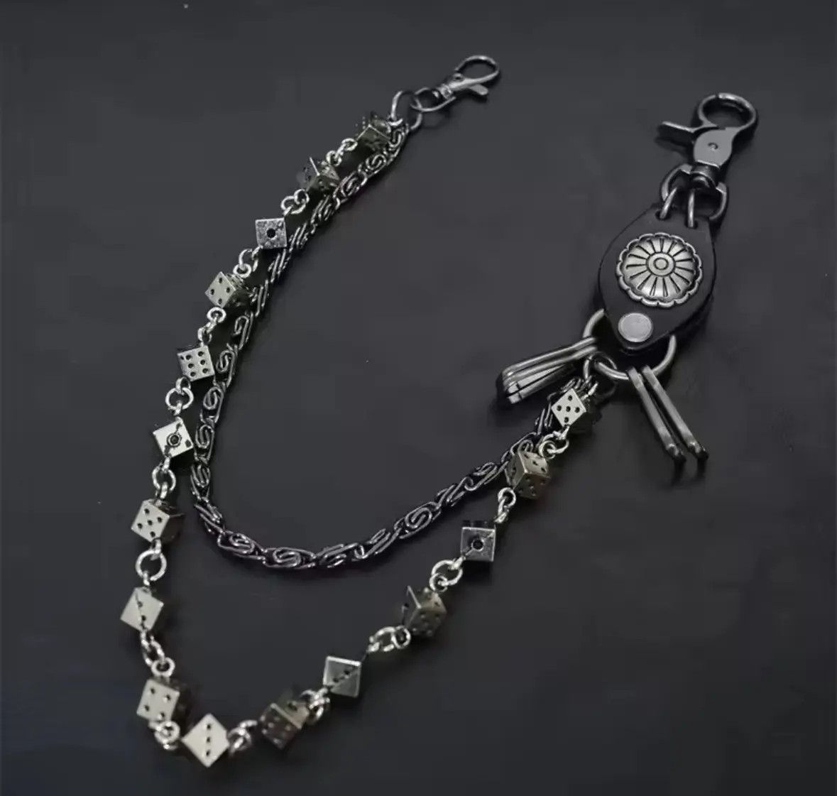 Japanese Brand Motorcycle KeyChain Jean Biker Wallet Belt Chain Dice Charms Size ONE SIZE - 2 Thumbnail