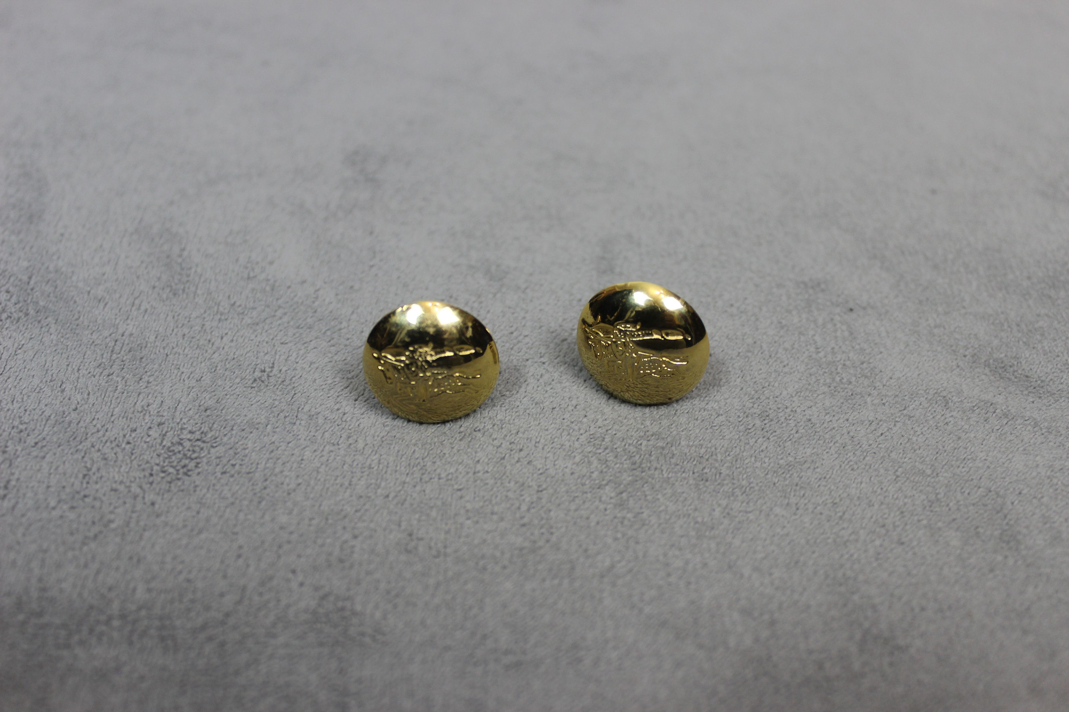 Burberry Burberrys gold vintage brooches icon logo small Size ONE SIZE - 7 Thumbnail