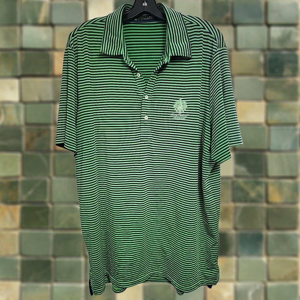 Ralph Lauren VINTAGE RLX Ralph Lauren Golf Polo Mens XL Striped Trump National Bedminster Logo Shirt Size US XL / EU 56 / 4 - 1 Thumbnail