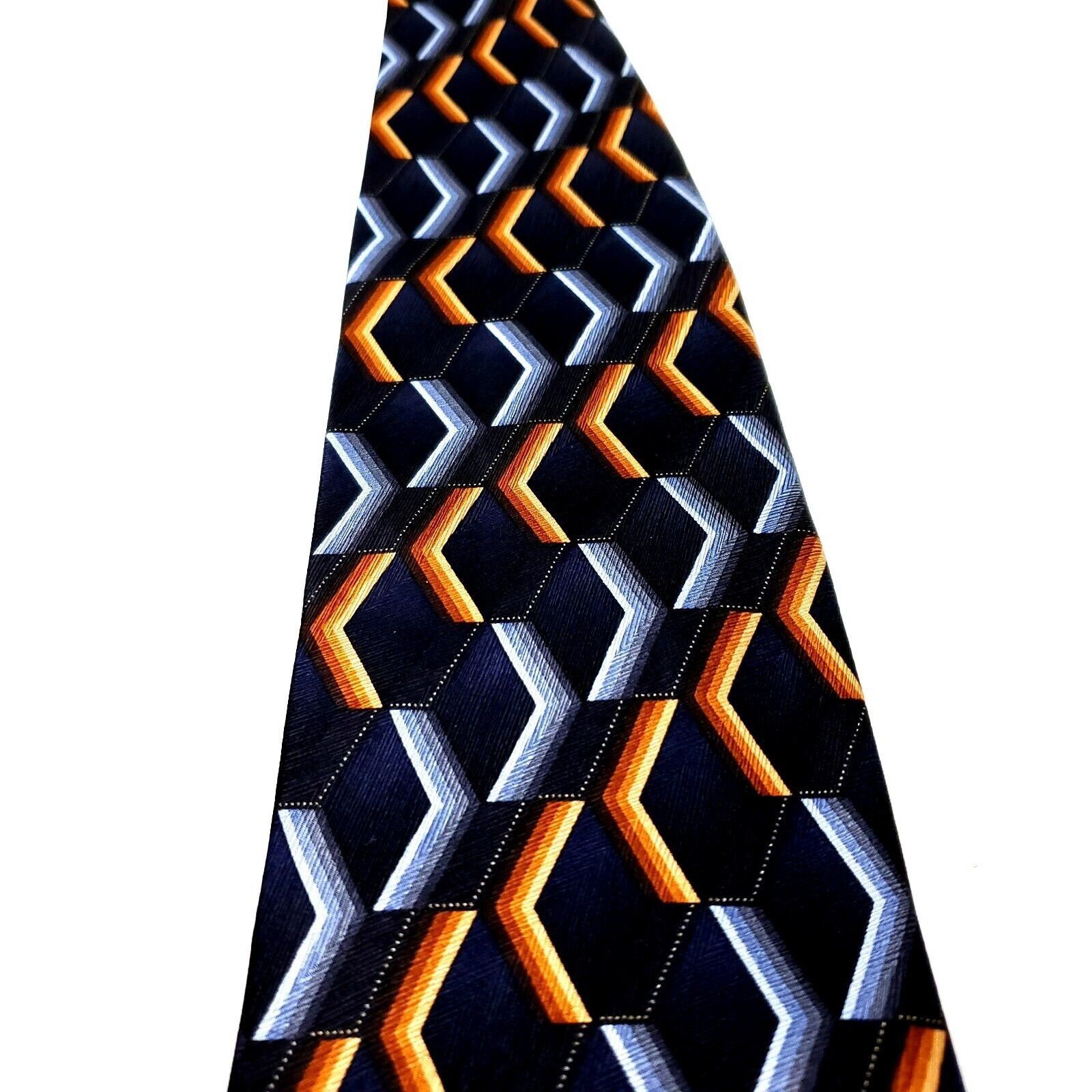 Alexander Julian Alexander Julian Colours Silk Tie Black Geometric Print Size ONE SIZE - 2 Thumbnail