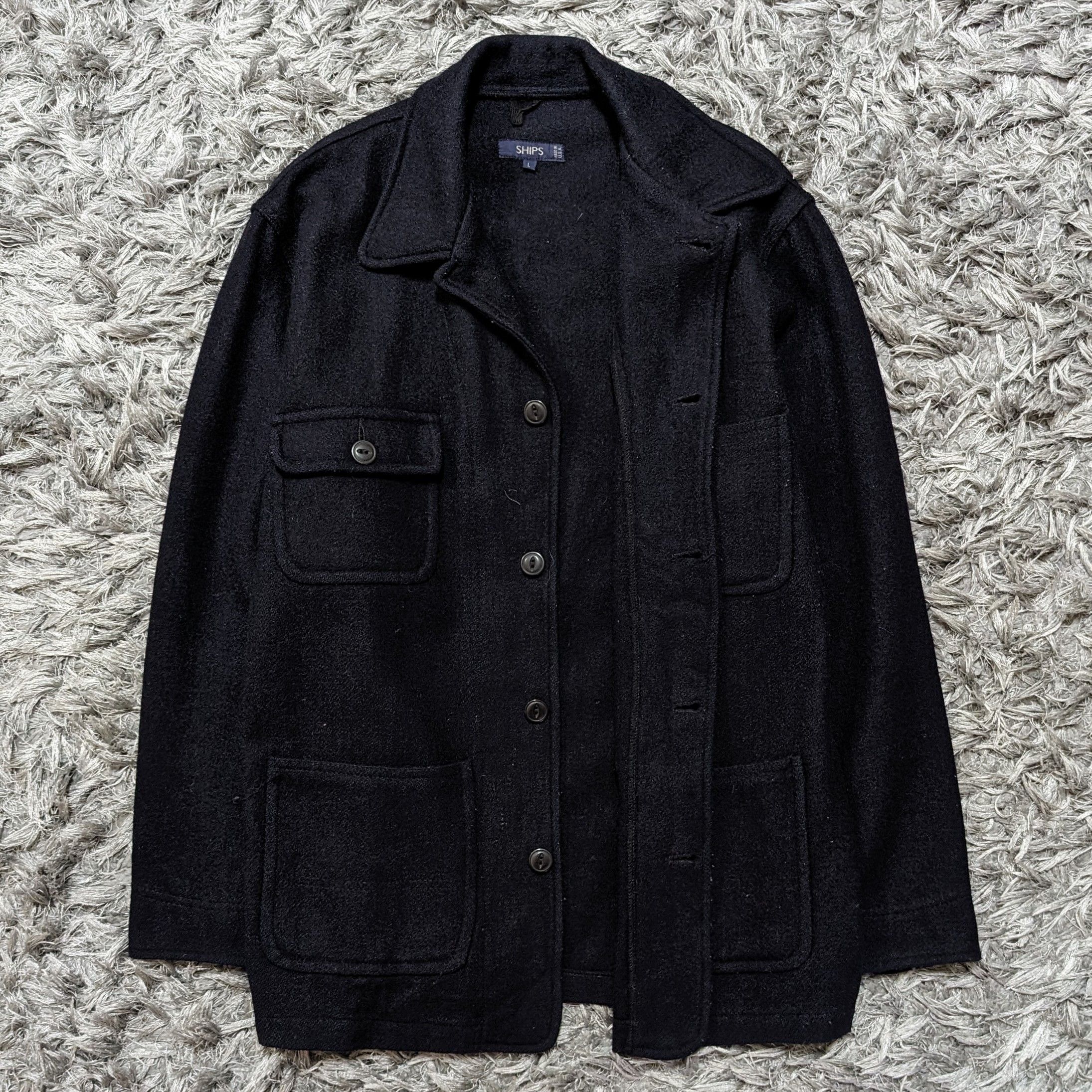 SHIPS Vintage Ships Made In USA Button Up Wool Light Jacket Size US L / EU 52-54 / 3 - 2 Thumbnail