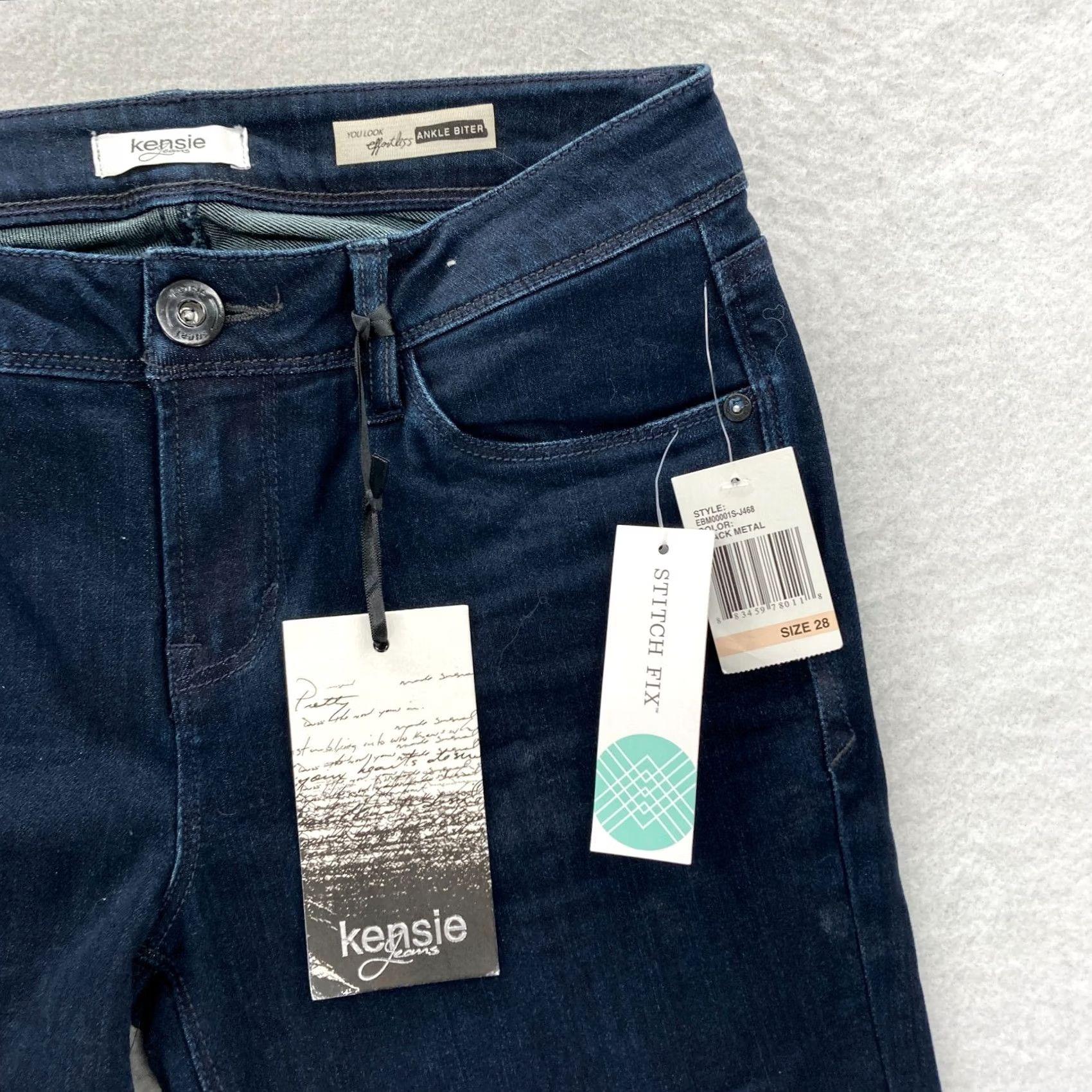Vintage Kensie Jeans Women's 28 Johnny Skinny Ankle Blue Stretch Denim 5-Pocket Denim Jeans Regular Blue 28in Inseam Size 28" / US 6 / IT 42 - 3 Thumbnail