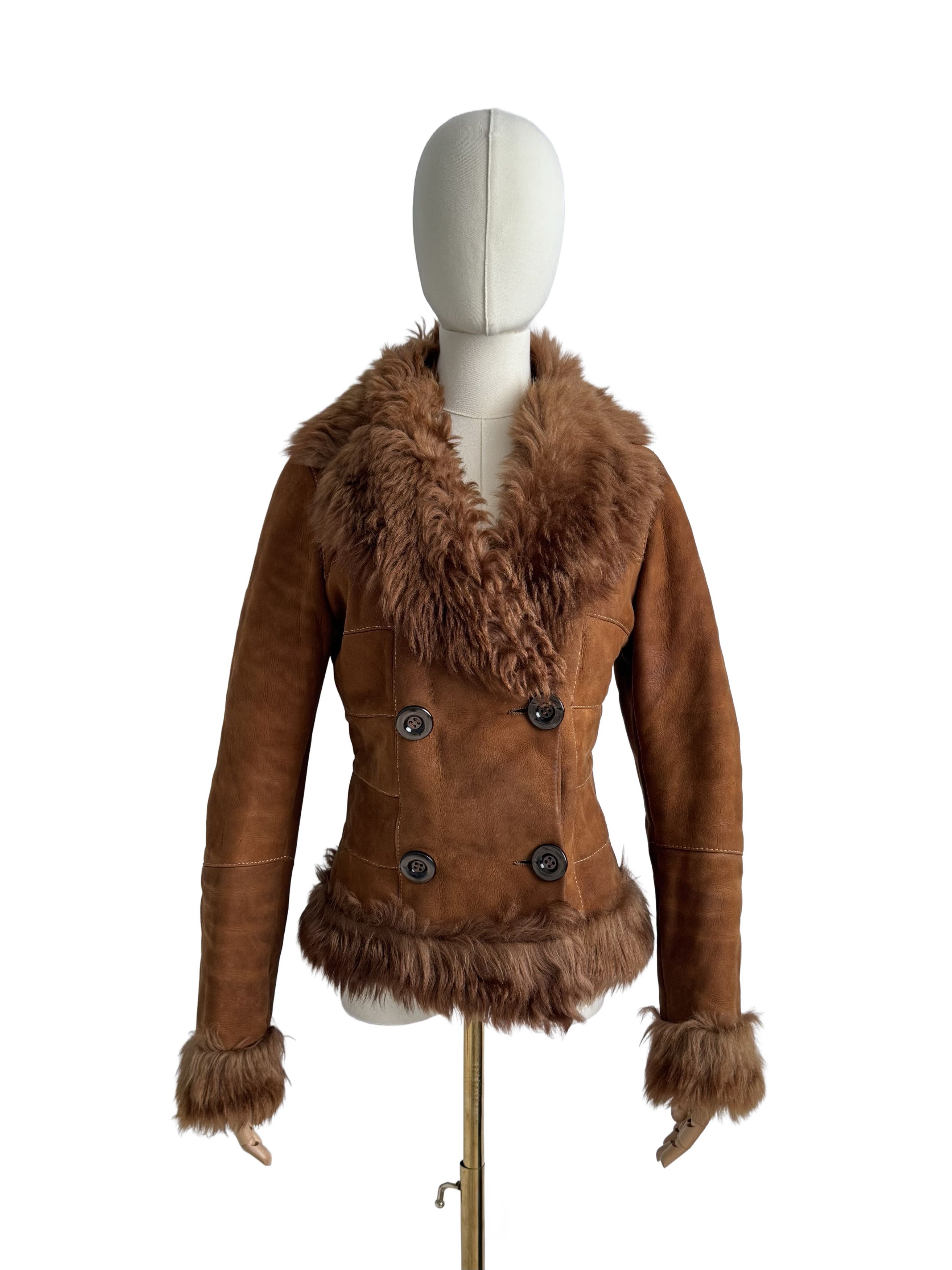 Vintage Vintage Real Shearling Cropped Jacket Size S / US 4 / IT 40 - 2 Thumbnail