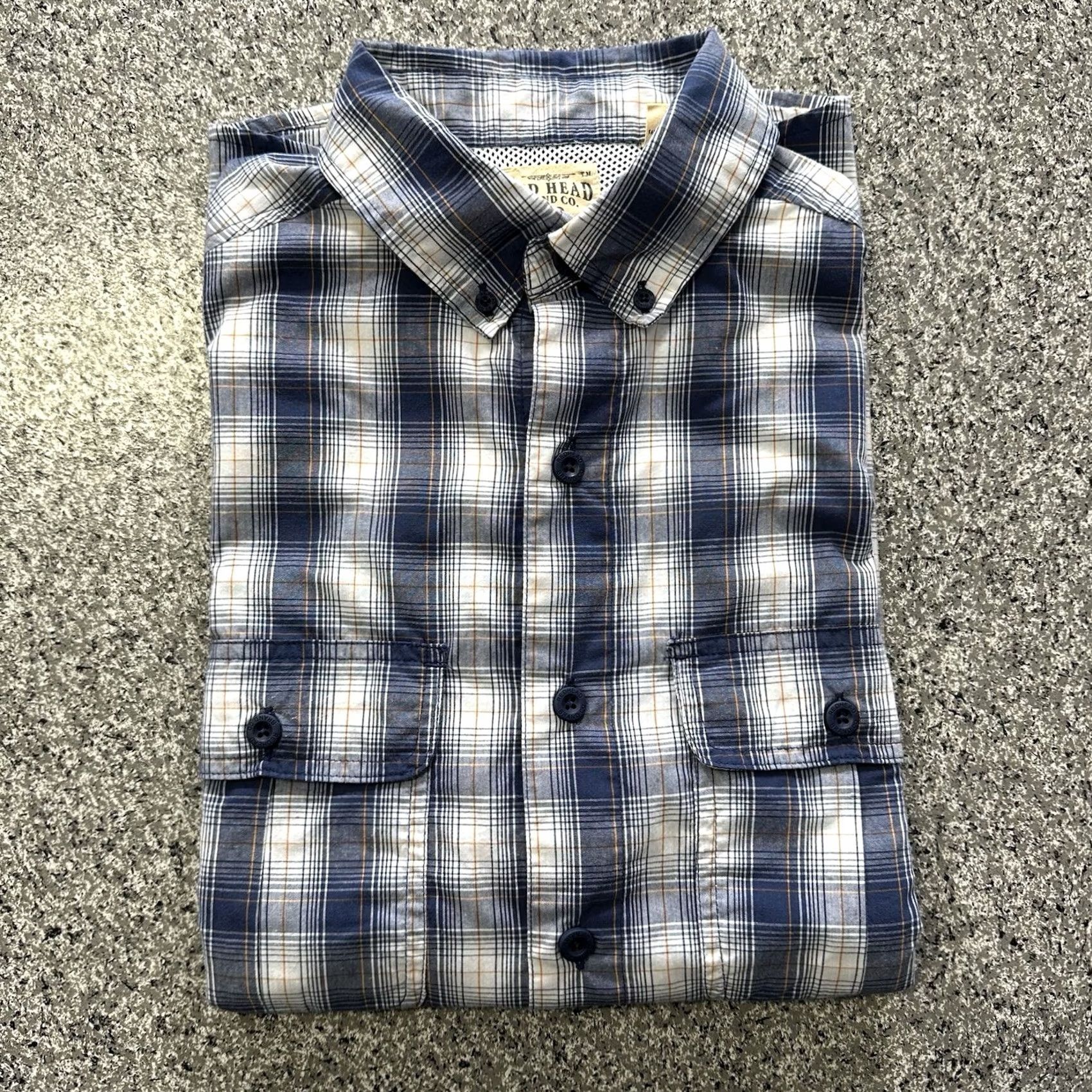 Vintage RedHead Short Sleeve Button Down Shirt Mens M Blue Plaid Collared Size US M / EU 48-50 / 2 - 2 Thumbnail