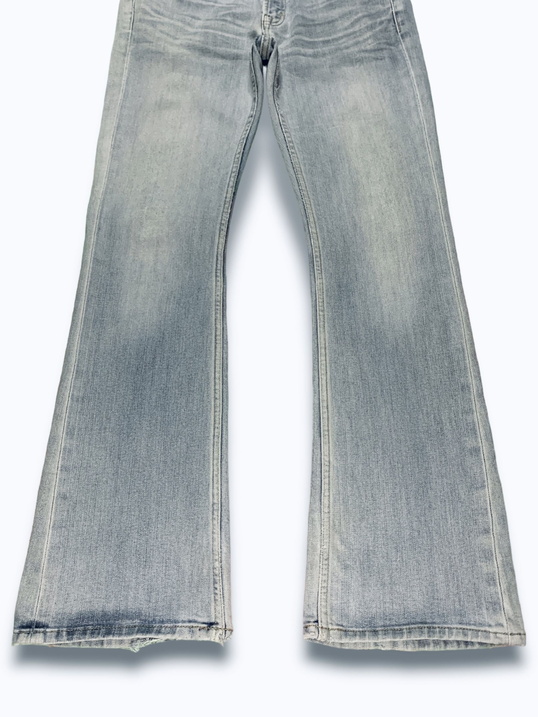 Japanese Brand Vintage Japanese Brand Light Wash Distressed Flare Jeans Size US 32 / EU 48 - 5 Thumbnail