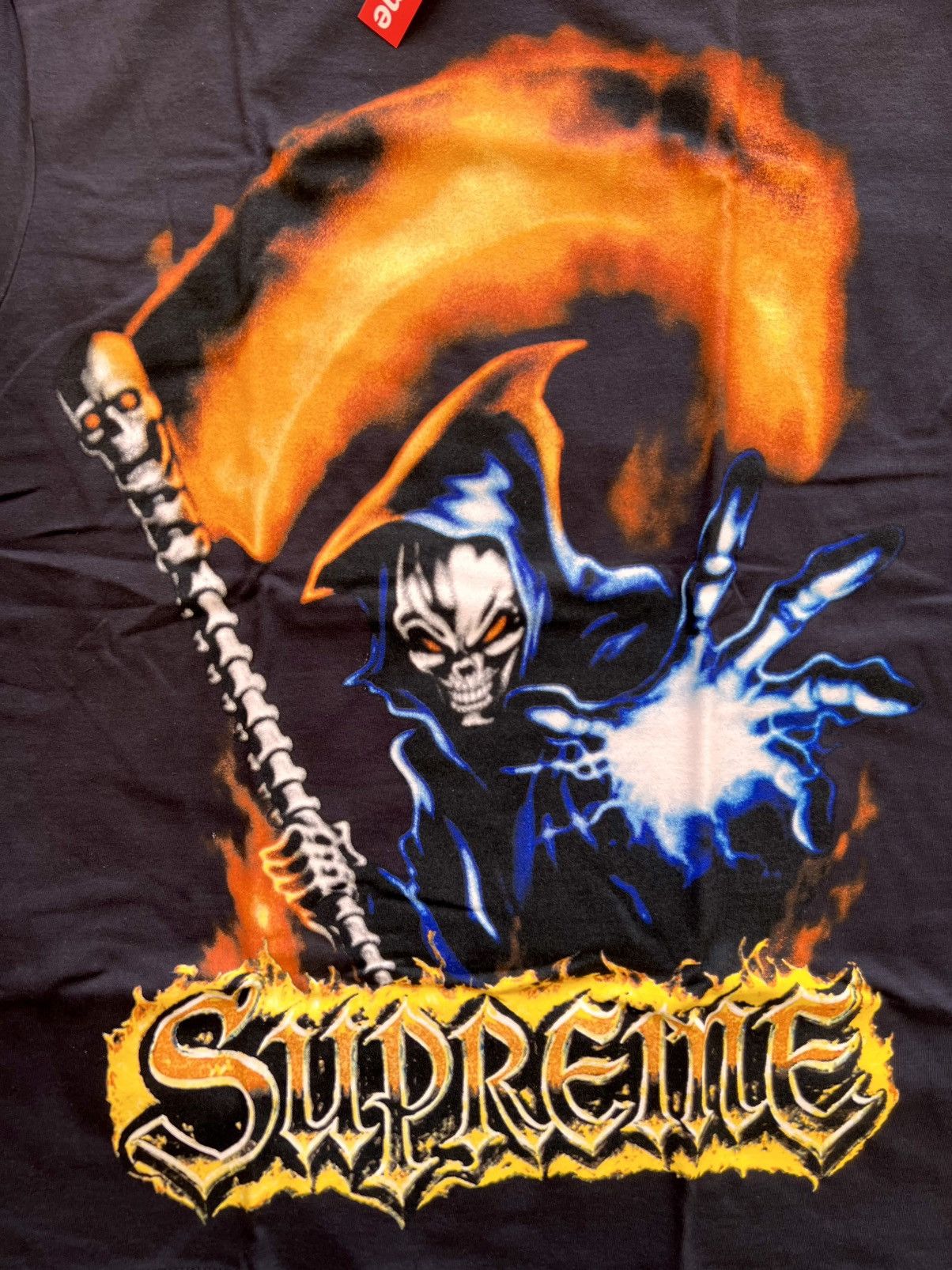 Supreme M Supreme Grim Reaper Tee Black t-shirt skeleton flames pray Size US M / EU 48-50 / 2 - 4 Thumbnail