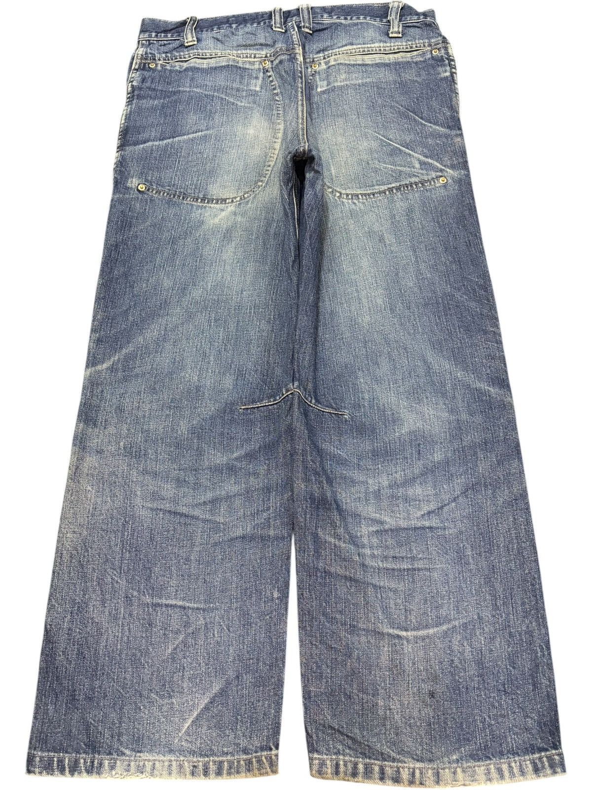 Edwin Vintage Japanese Brand Faded Wash Distress Loose Jeans Size US 31 - 2 Thumbnail