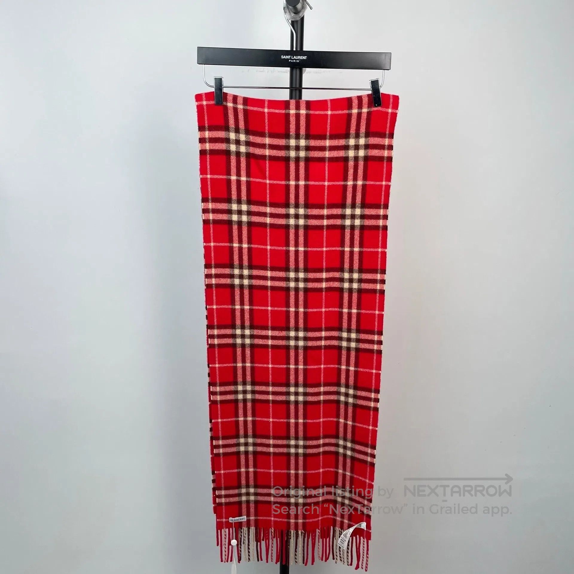 Burberry Burberry Red cashmere classic checkered rainbow scarf| Size ONE SIZE - 1 Thumbnail