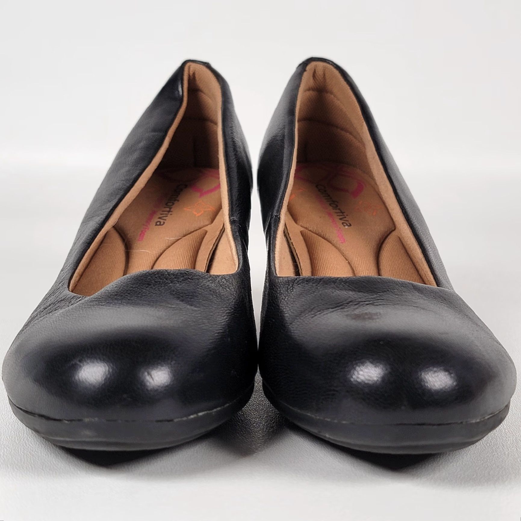 Vintage VINTAGE? No. Use from original. Create title: Comfortiva Leather Pump Women Kitten Heel Arch Support Black 9 M Shoes Womens Pump Size US 9 / IT 39 - 3 Thumbnail