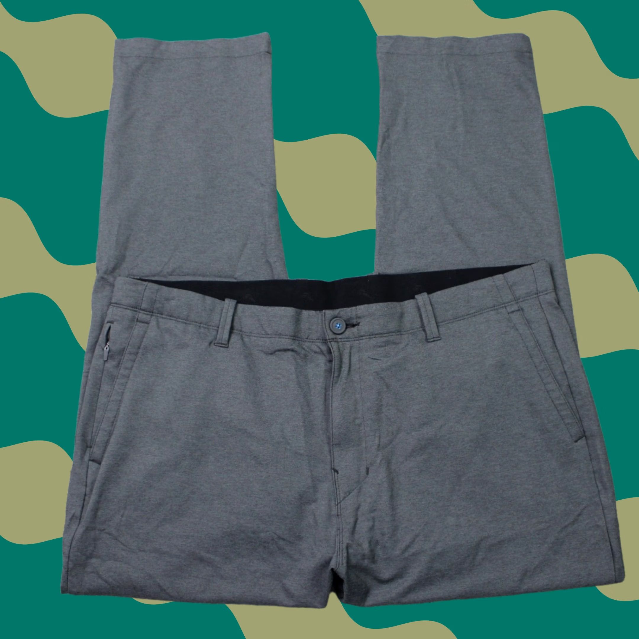 Tommy Bahama Tommy Bahama Pants Mens 40x30 Gray Flat Front Zip Pocket Polyester Straight Leg Casual Pants Size US 40 / EU 56 - 1 Thumbnail