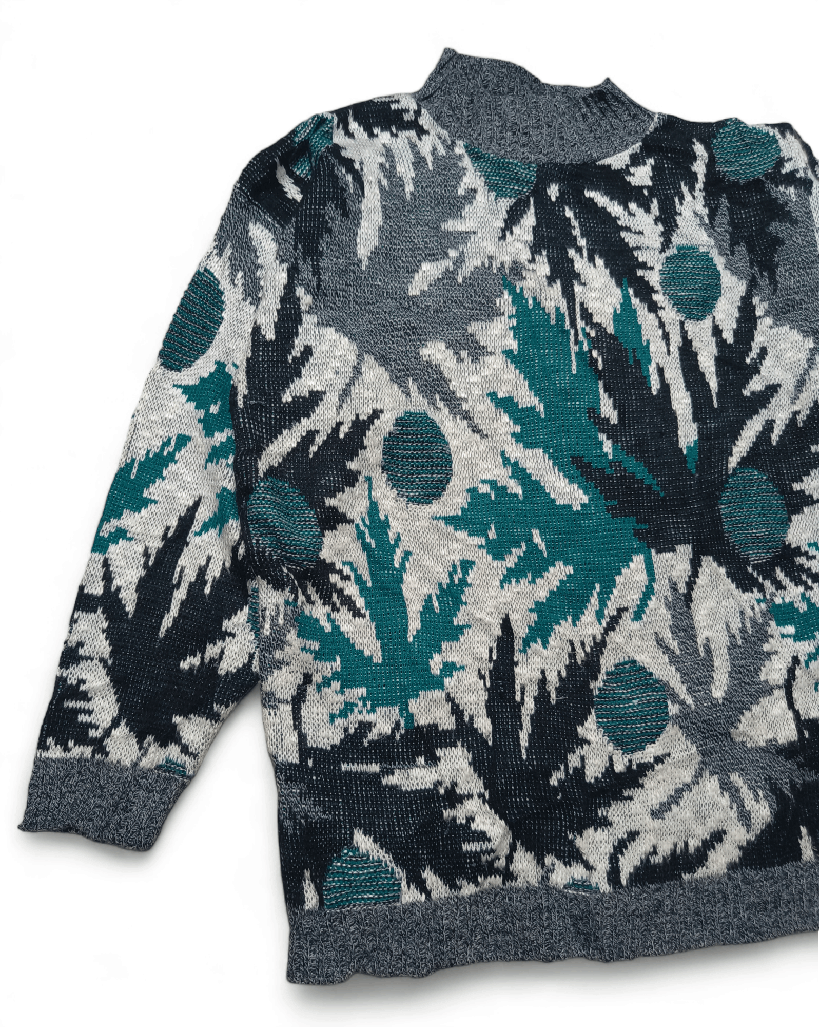 Other Vintage 80s JOLLEY STWEN Abstract Motifs Knit Sweater Size L / US 10 / IT 46 - 4 Thumbnail