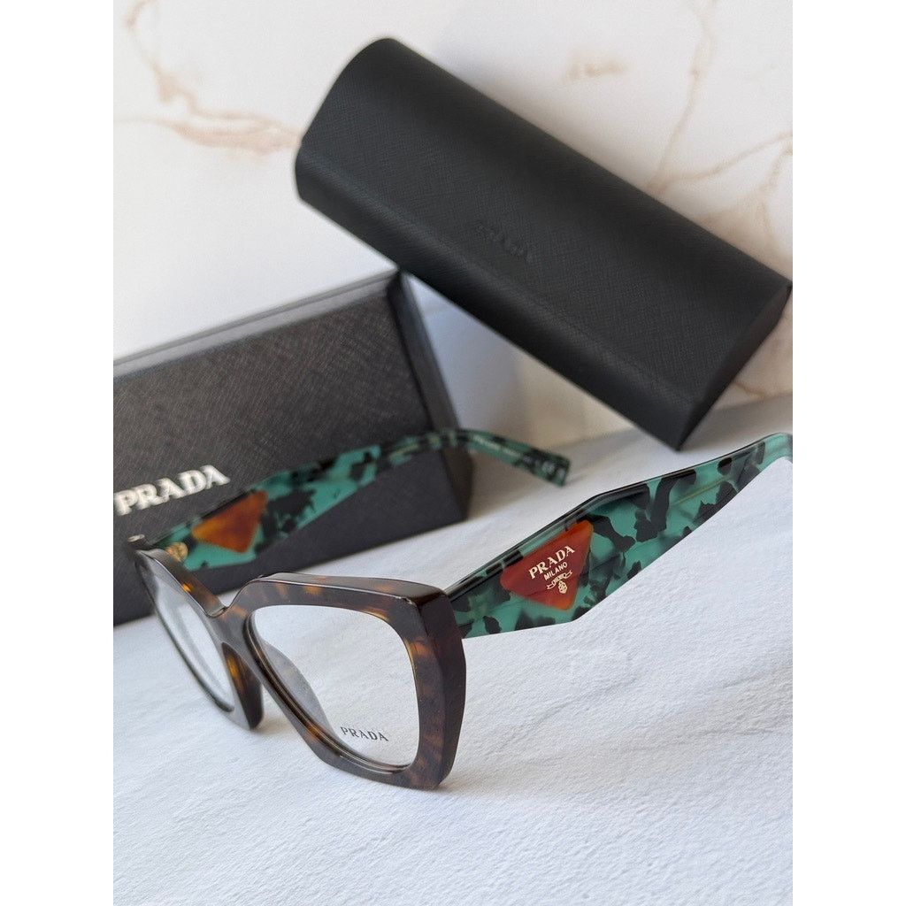 Prada NEW Prada PR09YV Havana Brown Green Eyeglasses Frames Size ONE SIZE - 4 Thumbnail