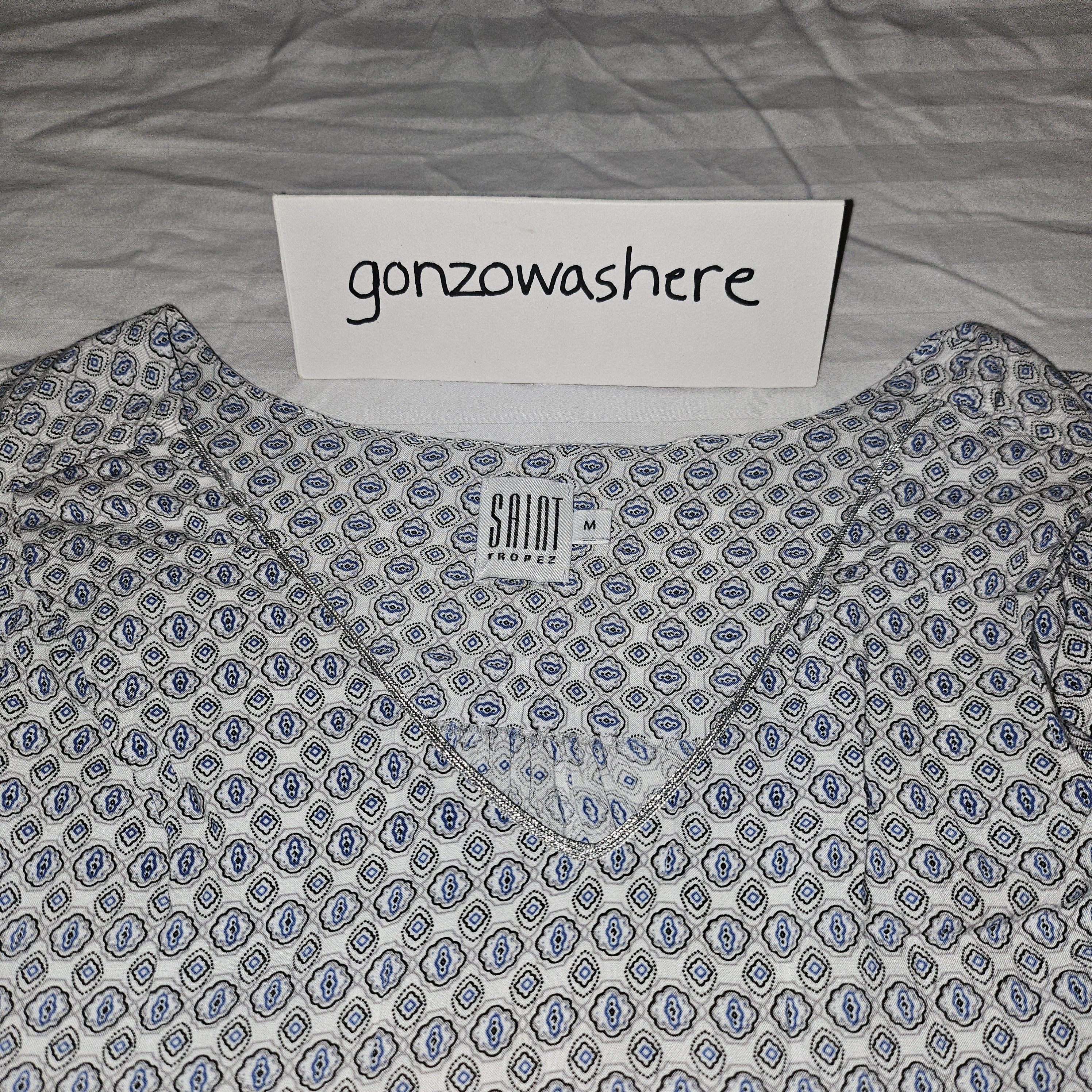 Vintage Saint Tropez Pattern Button Cuffed Blouse Woman's M Size M / US 6-8 / IT 42-44 - 4 Thumbnail