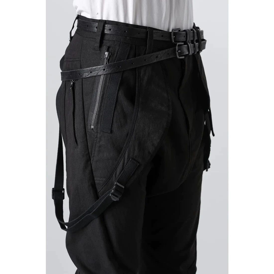 Julius Julius 7 Runway Black Double Strap Leather Belt OS Size ONE SIZE - 7 Thumbnail