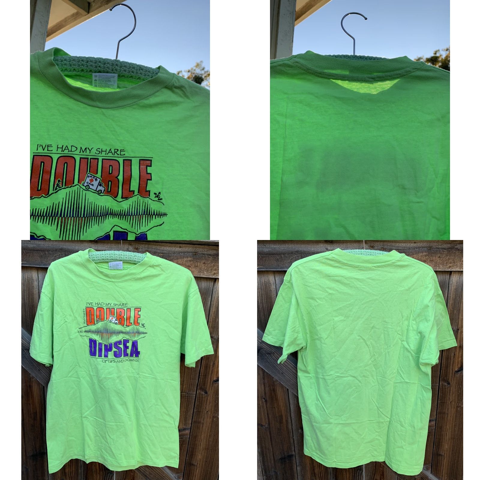 Hanes VINTAGE Hanes Beefy-T T-Shirt Men 90s 1990s Walt Stacks Double Dipsea 1992 Green Short Sleeve Crew Neck Size L Graphic Print Size US L / EU 52-54 / 3 - 8 Thumbnail