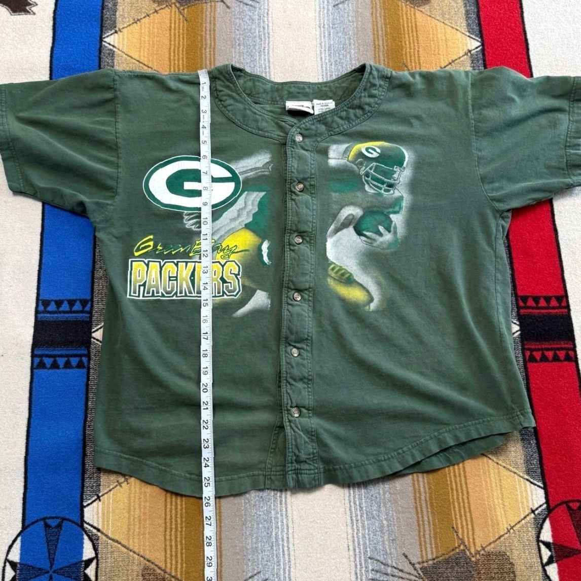 NFL VINTAGE 90s Green Bay Packers NFL Baseball Jersey T-Shirt XL Men Short Sleeve Boxy Fit Size US XL / EU 56 / 4 - 6 Thumbnail