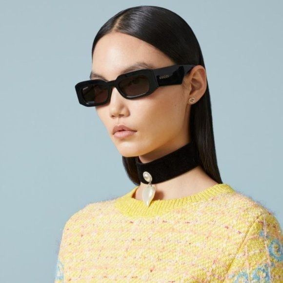 image of New Gucci Gg1426S 001 Black Grey Sunglasses, Women's