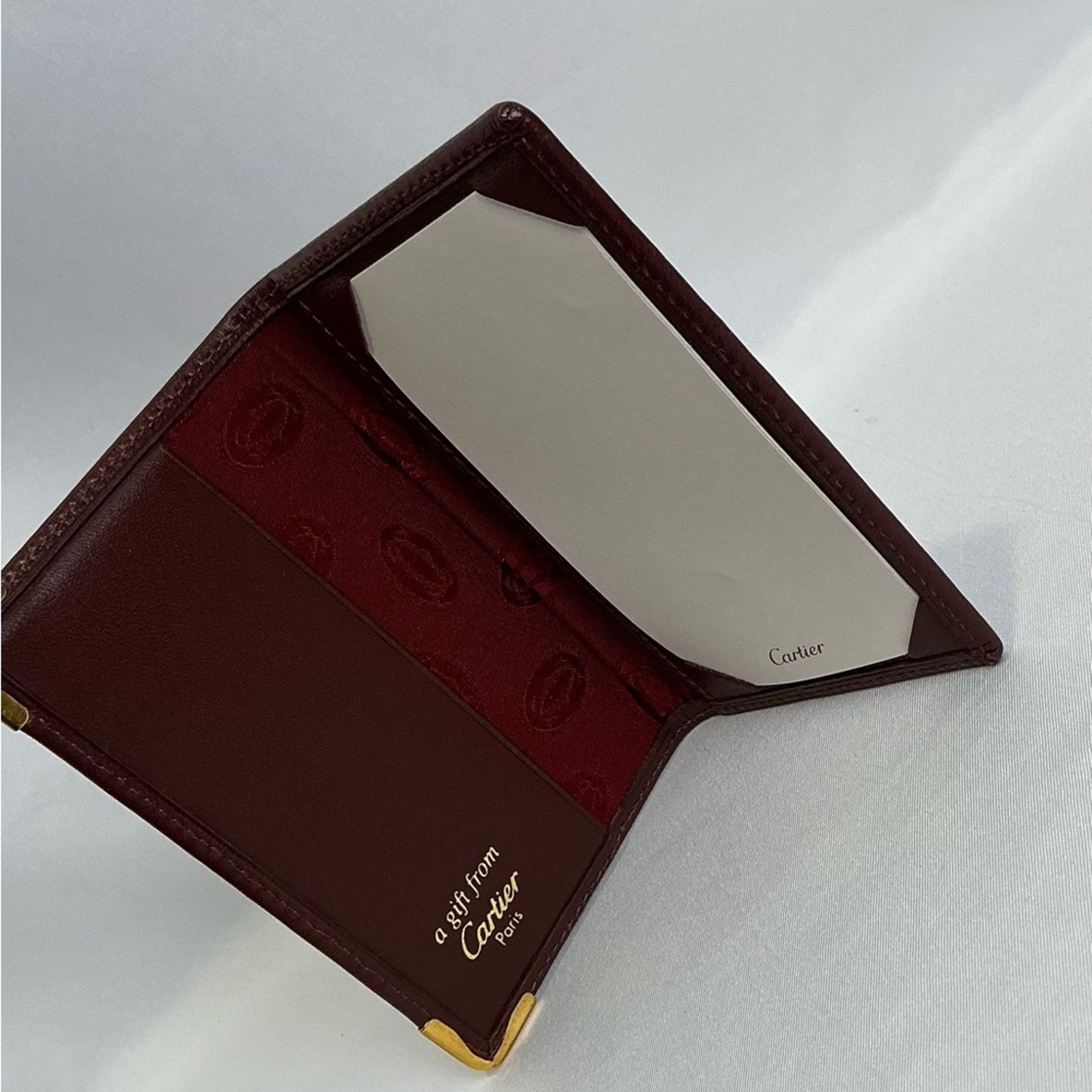 Cartier Cartier Red Leather note pad box cover paper Card Case Size ONE SIZE - 3 Thumbnail