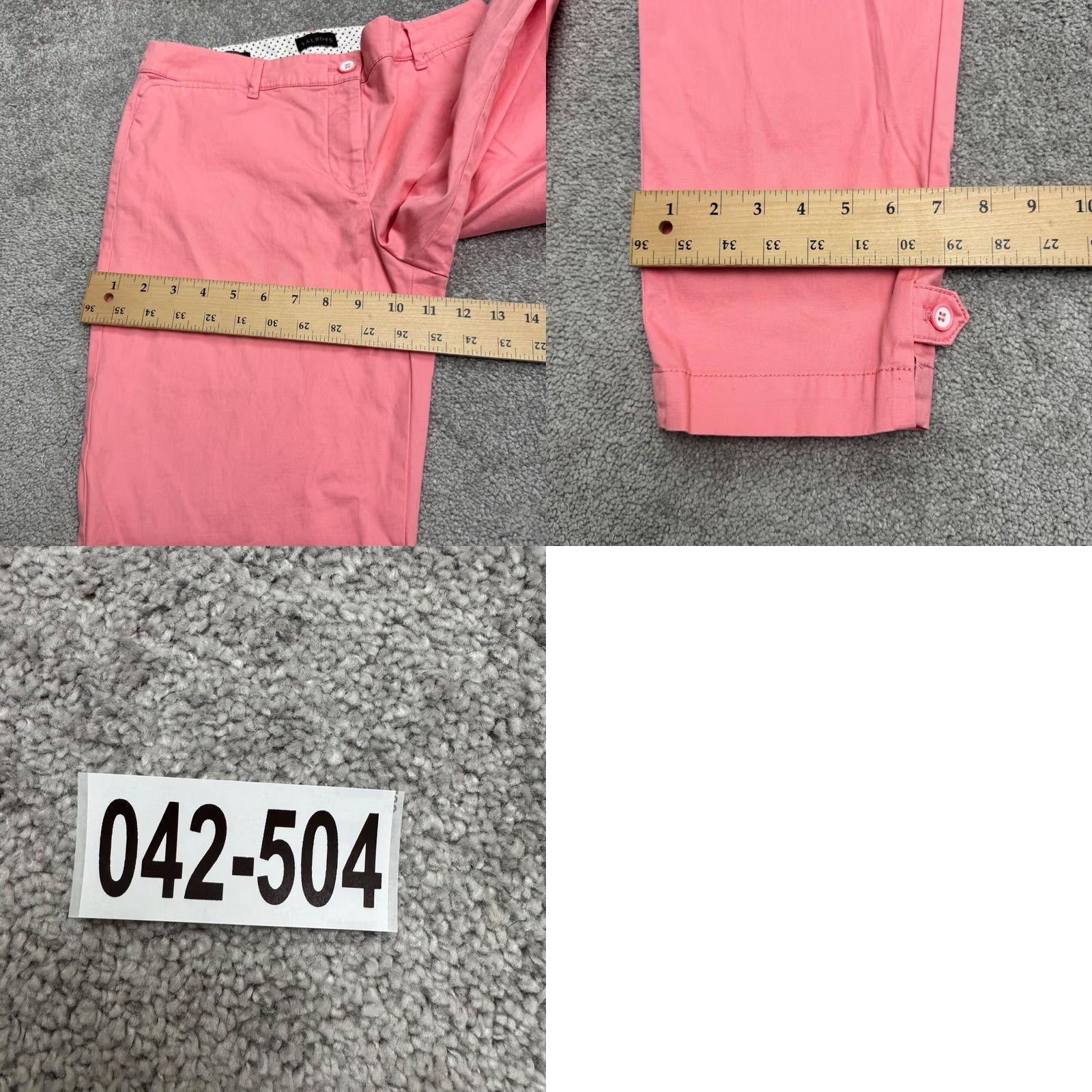 Talbots Talbots Pink Chino Ankle Pants Womens Size 6 Button Cuff Cotton 32x25 Size 28" / US 6 / IT 42 - 9 Thumbnail