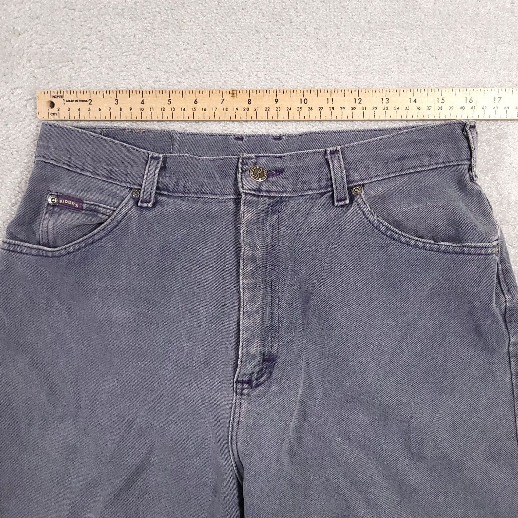 Lee Vintage Lee Riders Tapered Leg Jeans Womens 32X34 Light Gray Denim High Rise - Size 24" / US 00 / IT 34 - 5 Thumbnail