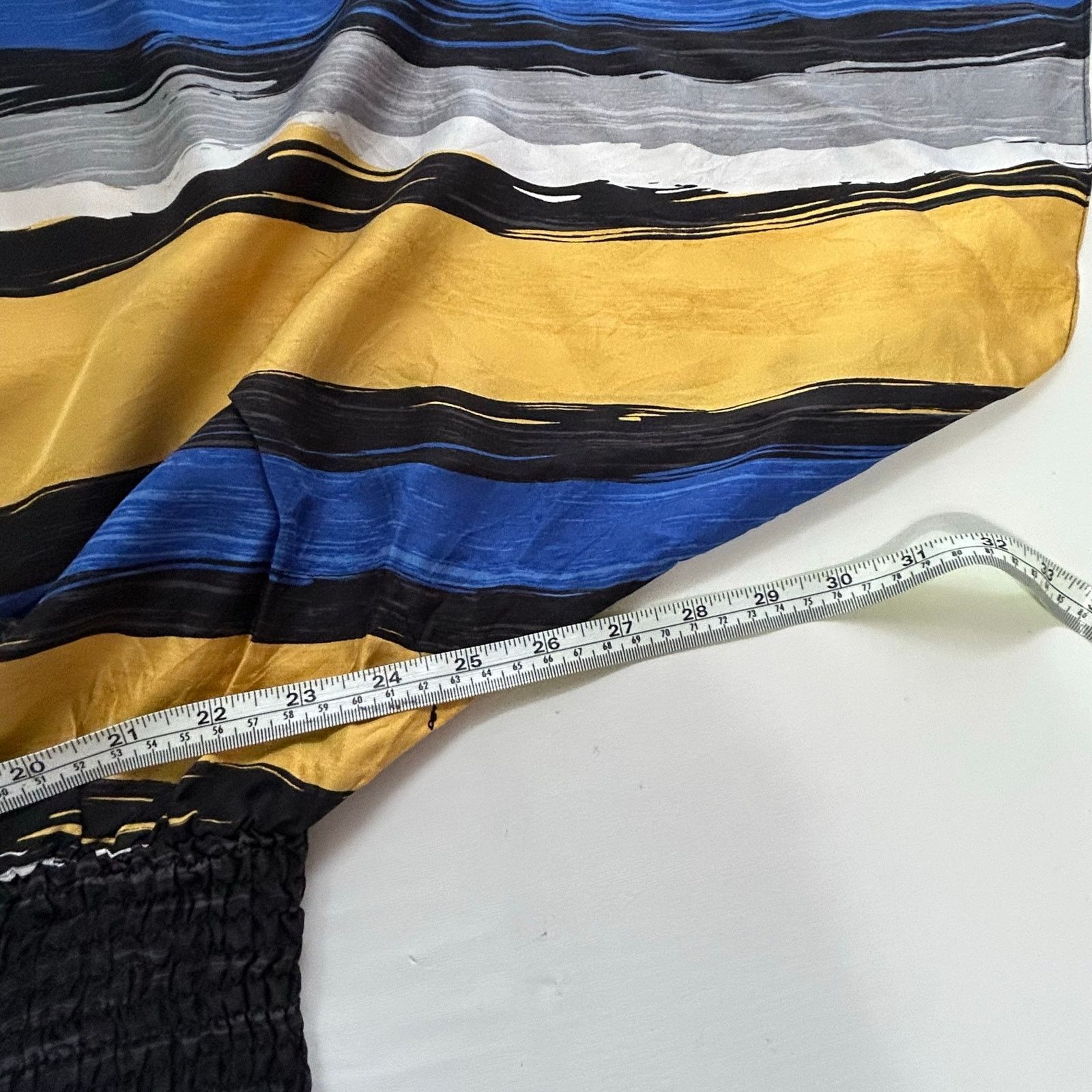 Michael Kors Michael Michael Kors Silk Blouse XL Yellow Blue Black Stripe Size XL / US 12-14 / IT 48-50 - 14 Thumbnail