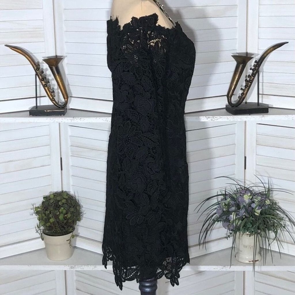 dearly departed lace dress Widow Handkerchief Hem Lace Midi Dress