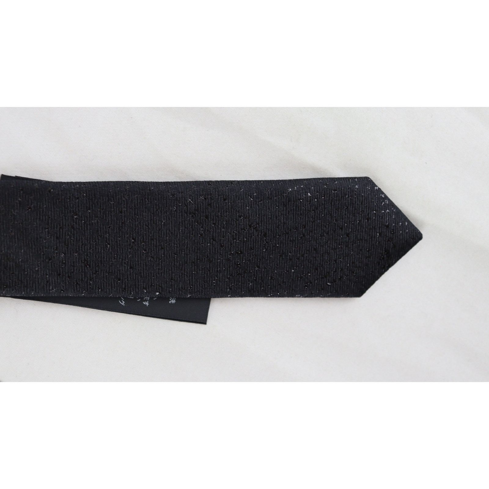 Saint Laurent Paris o1rshd1 Size: L / Tie Cravate Noir Givre in Black Size ONE SIZE - 3 Thumbnail