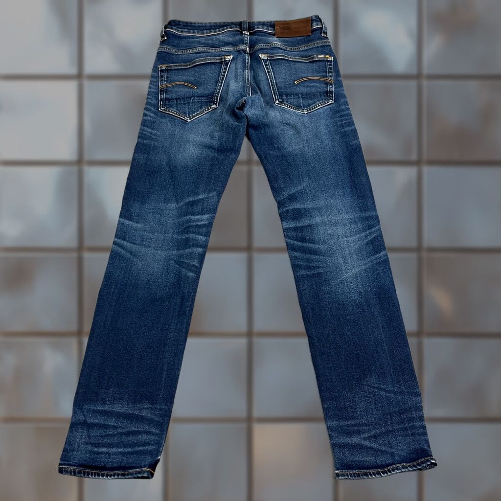 G-Star G-Star Jeans Slim Skinny 29 32 Dark Wash Blue Stretch Whiskers Honeycombing Jeans Mens Size US 29 - 1 Thumbnail
