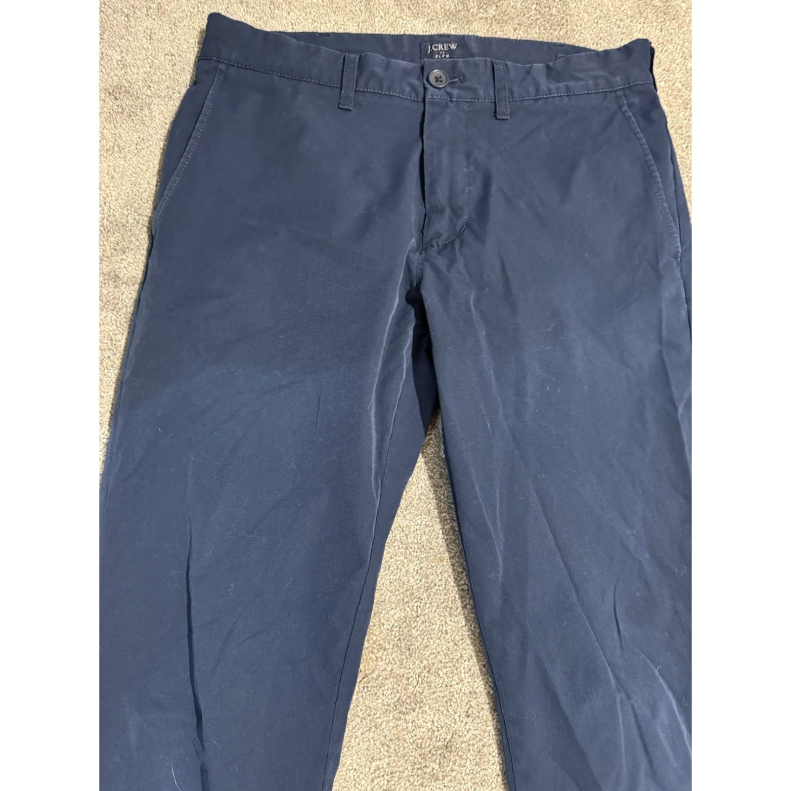J.Crew J. Crew Mercantile Slim Fit Mens Pants Flat Front Navy Blue Khaki 34x29 Chino Cord Cotton Spandex Blue 34 29 Mens Size US 34 / EU 50 - 2 Thumbnail