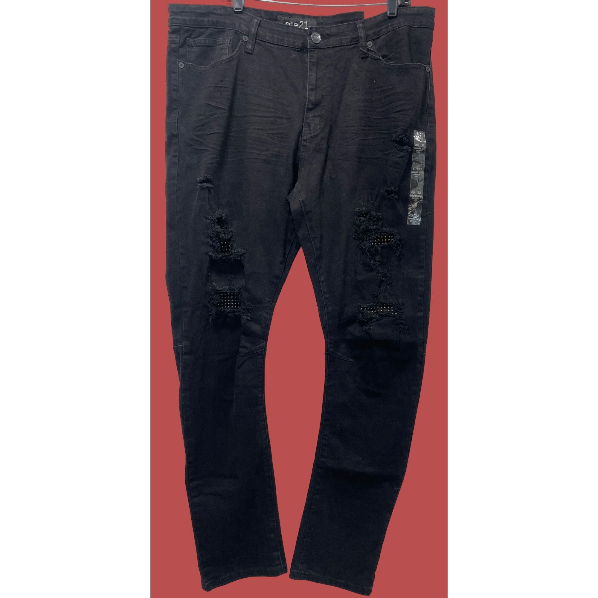Black ripped jeans mens rue21 hot sale