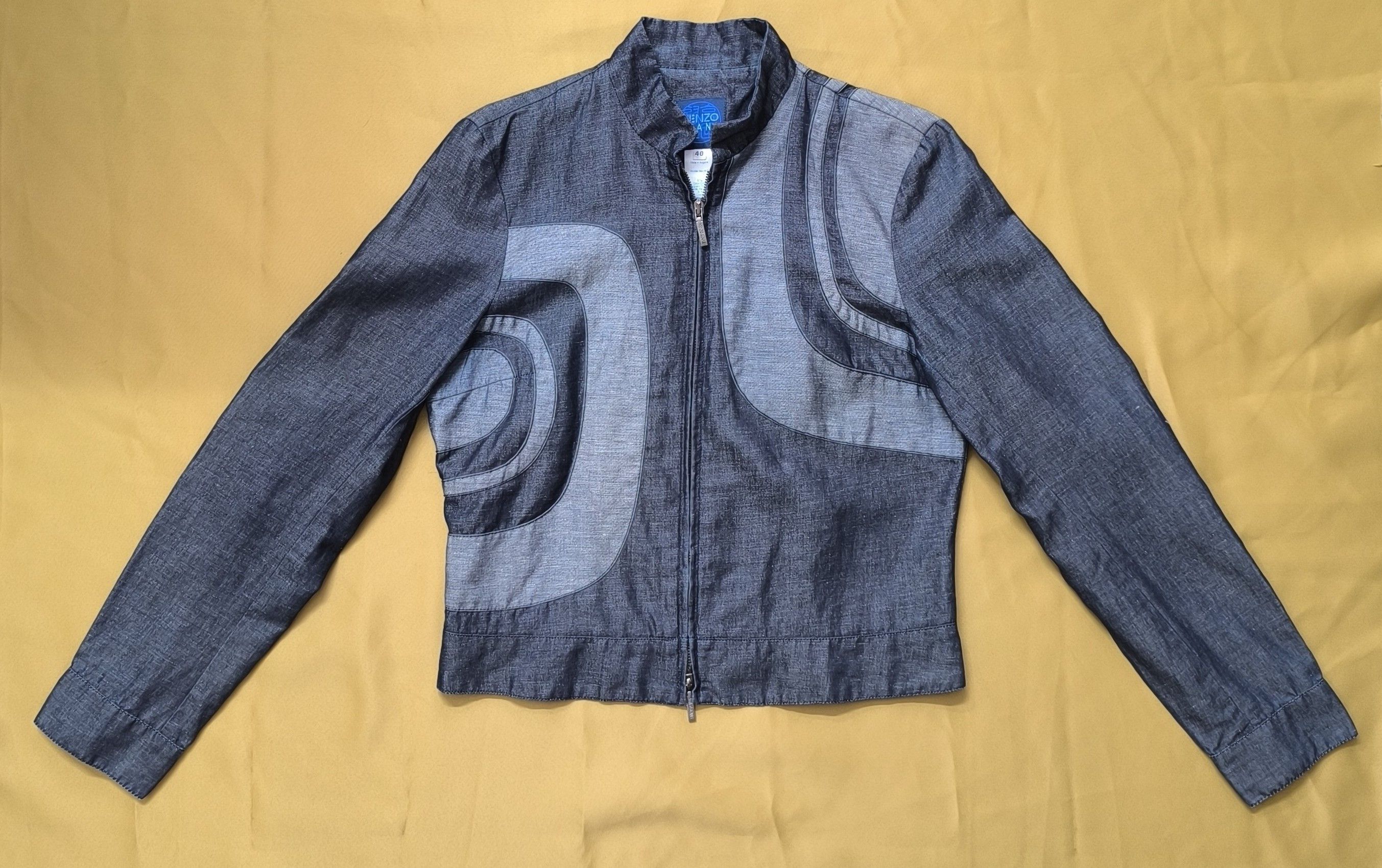 Kenzo Vintage Kenzo Women's Blue Zip-Up Denim Jacket Size 40 Size M / US 6-8 / IT 42-44 - 3 Thumbnail