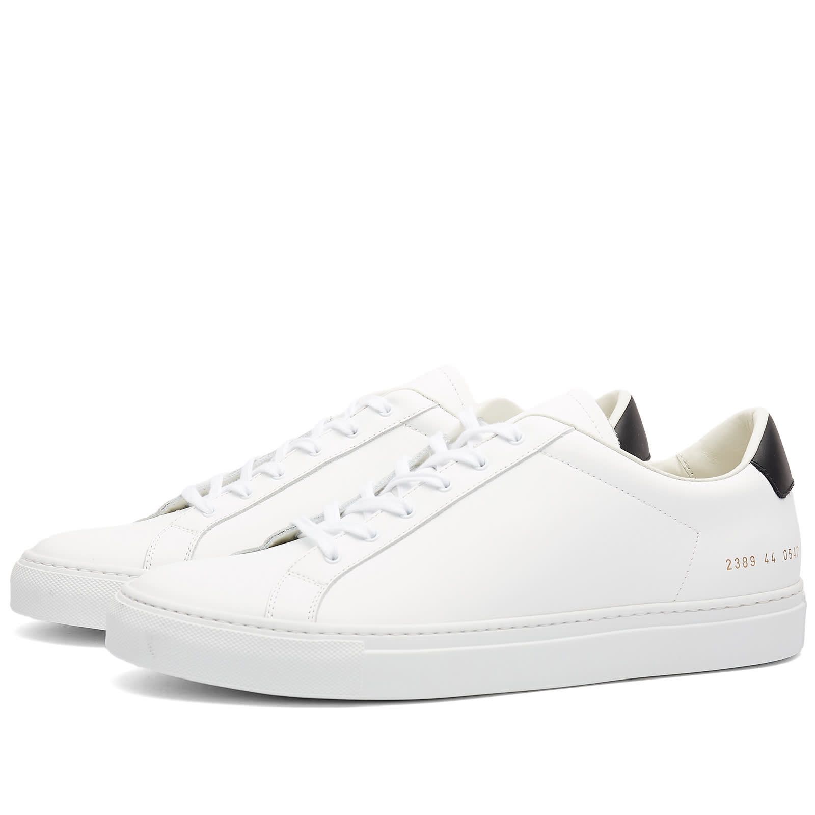 image of Common Projects Achilles Retro Low White Black 2389 0547 Us 13 Eu 46 Shoes, Men's
