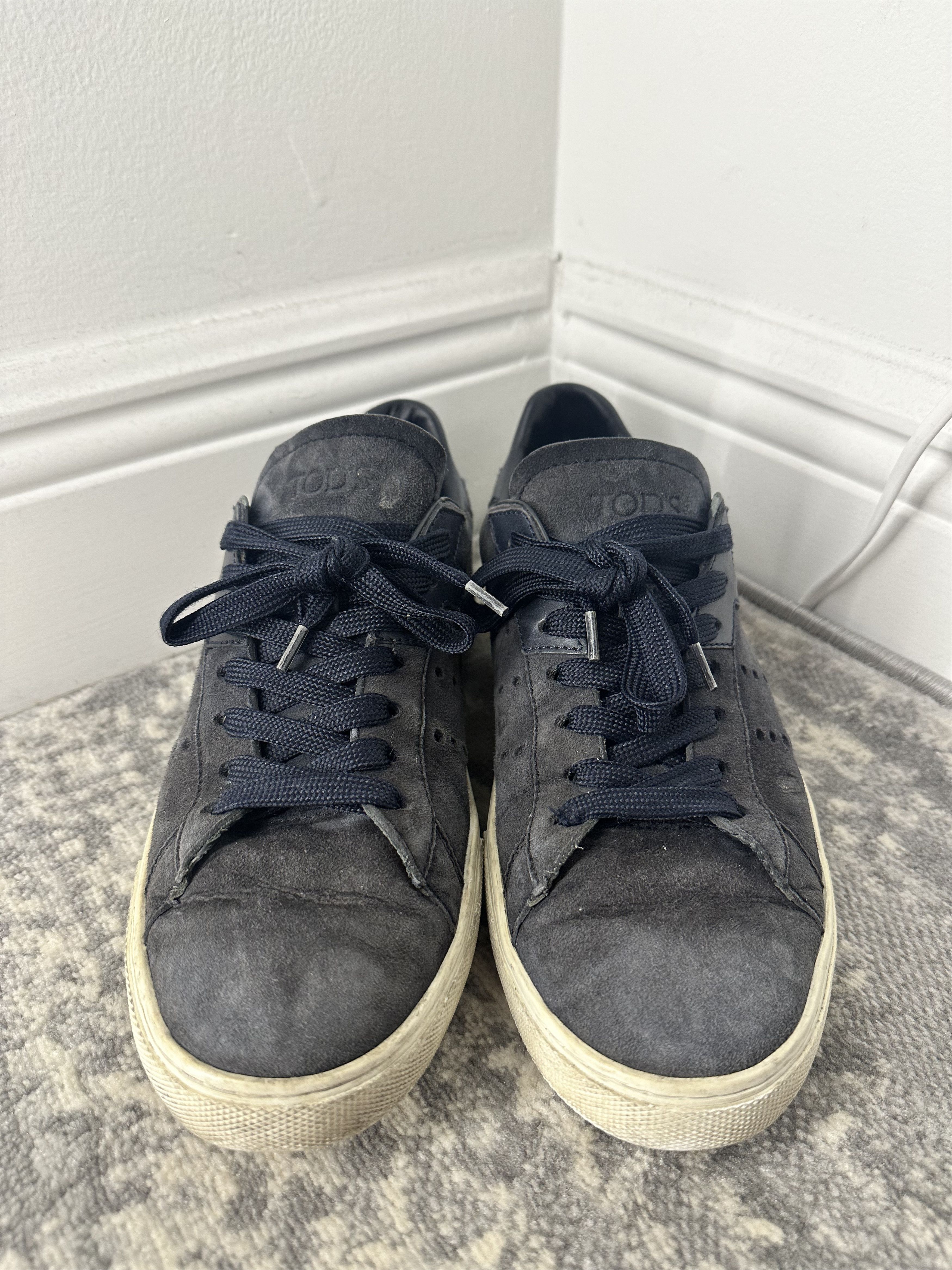 image of Tods Men’S Size 7.5 Nubuck Navy Tod’S Sneakers, Men's