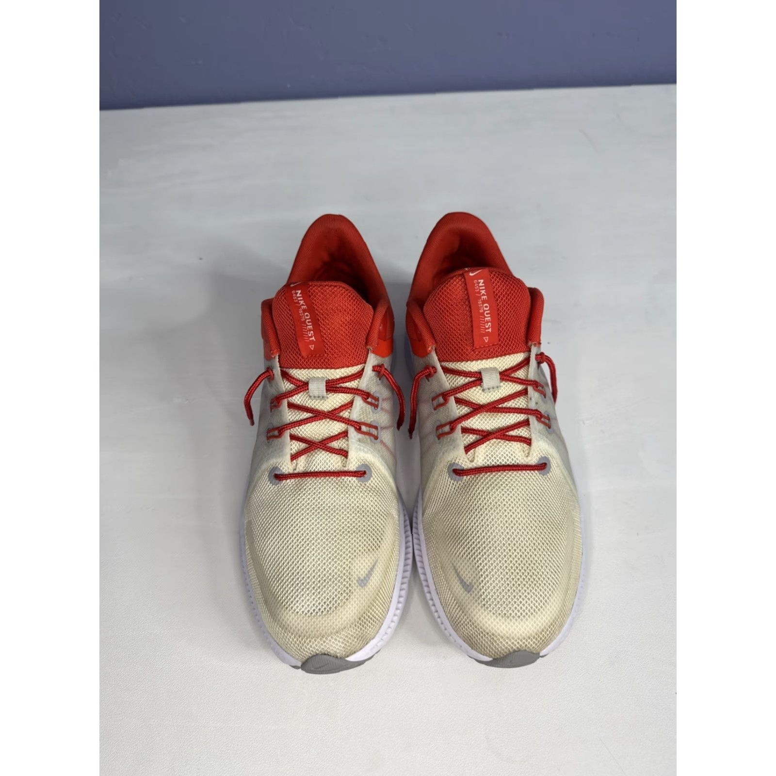 Nike Nike Quest 4 DA1105-100 Low Top Running Sneakers Shoes Mens US Size 10 White Red Size US M / EU 48-50 / 2 - 4 Thumbnail