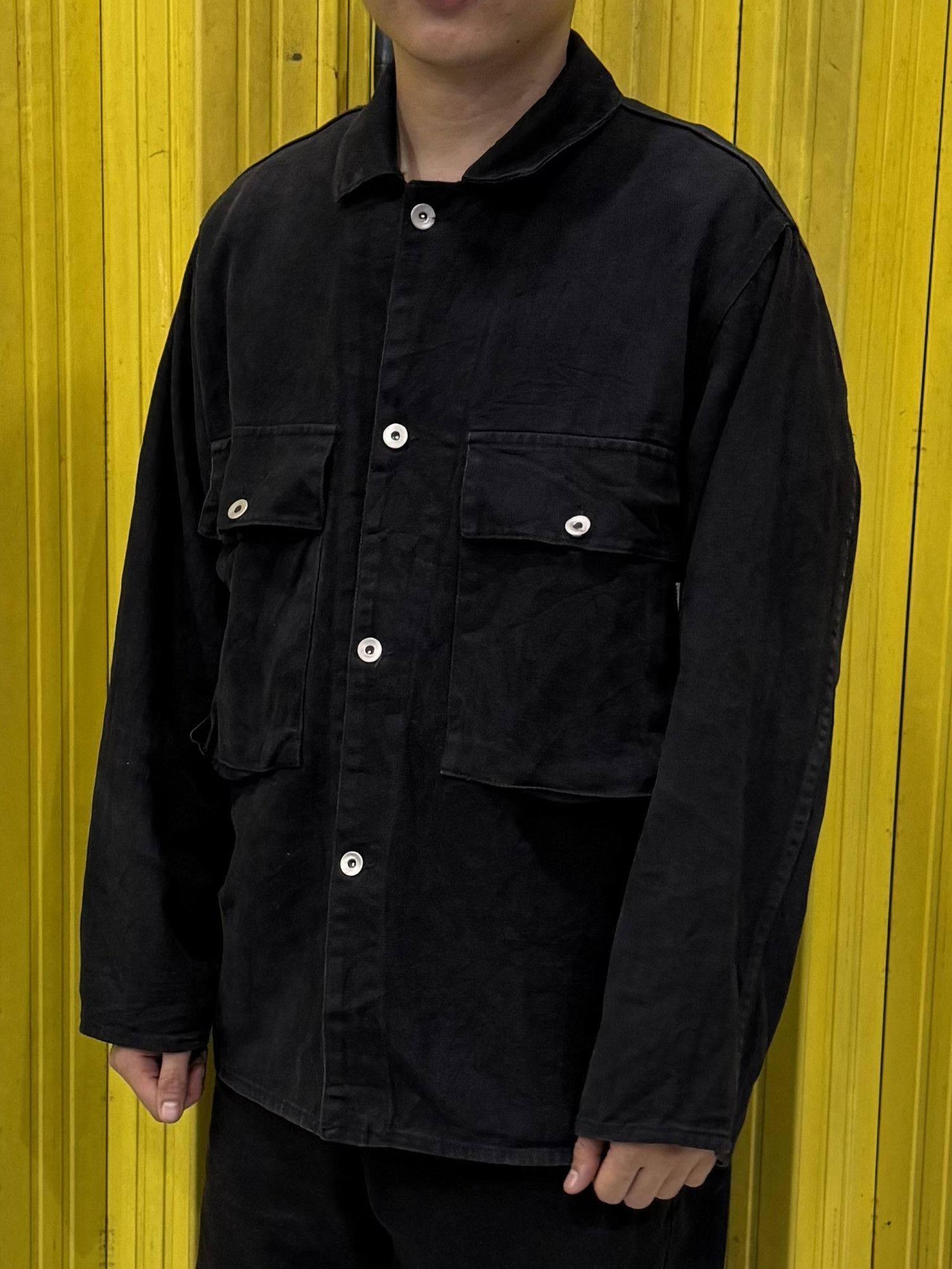 Japanese Brand Lafudge Big Pocket Black Outer Shirt Size US L / EU 52-54 / 3 - 2 Thumbnail