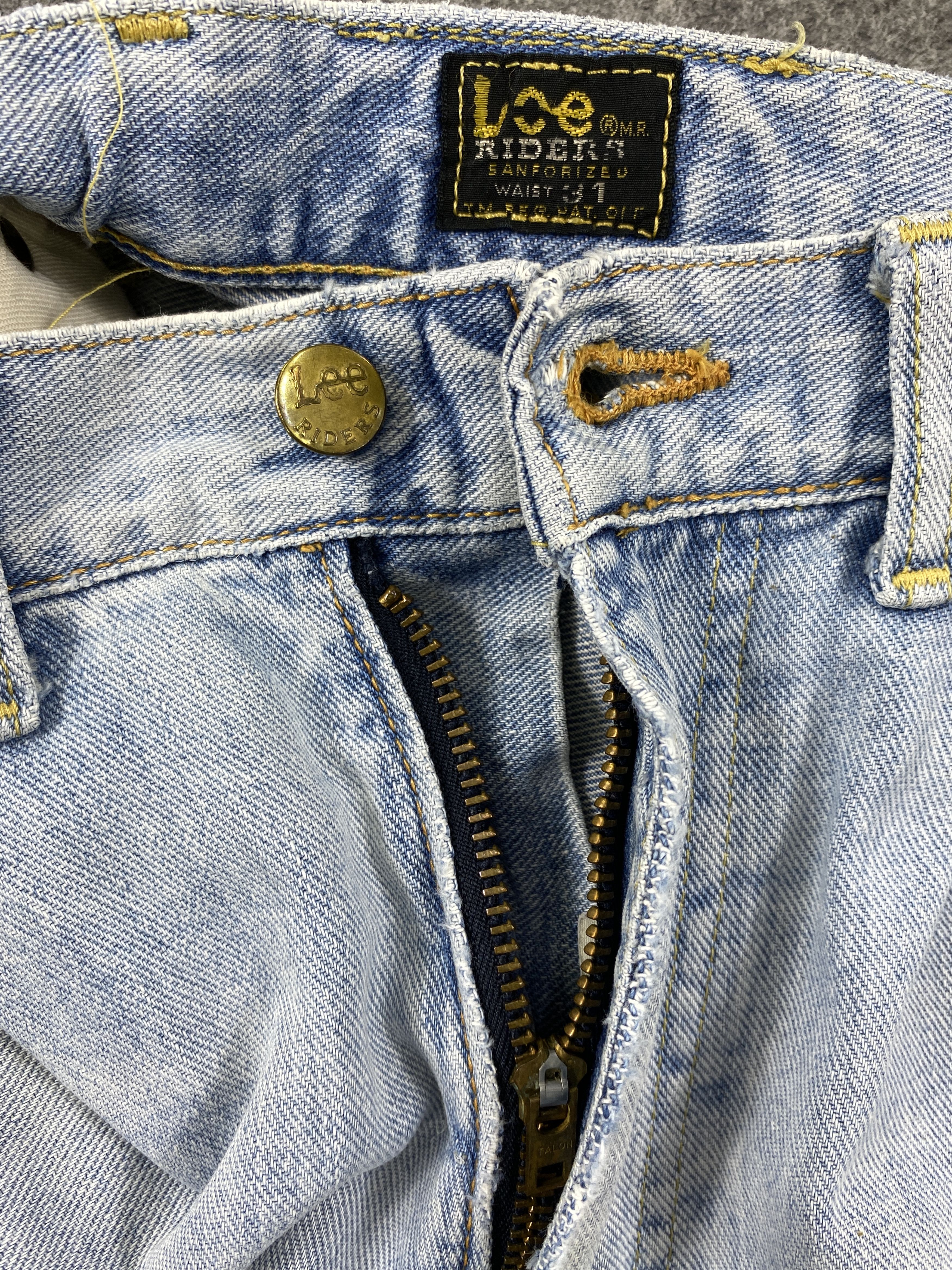 Japanese Brand Redline Light Blue Wash Lee Rider 30x26.5 Denim -JN1335 Size US 30 / EU 46 - 6 Thumbnail