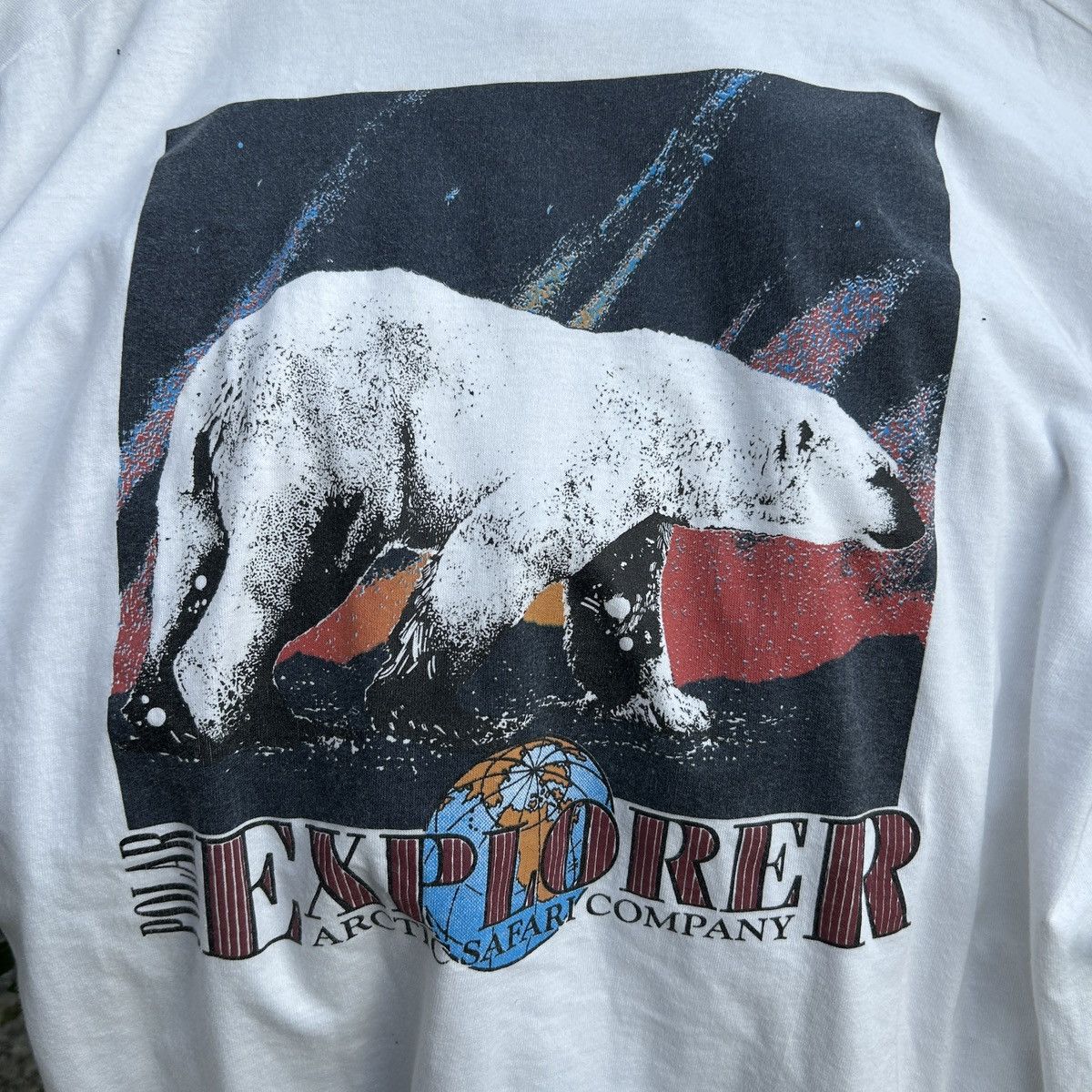 Band Tees × Other × Vintage Vintage 90s Polar Explorer Big Logo White T-shirt Size US M / EU 48-50 / 2 - 3 Thumbnail
