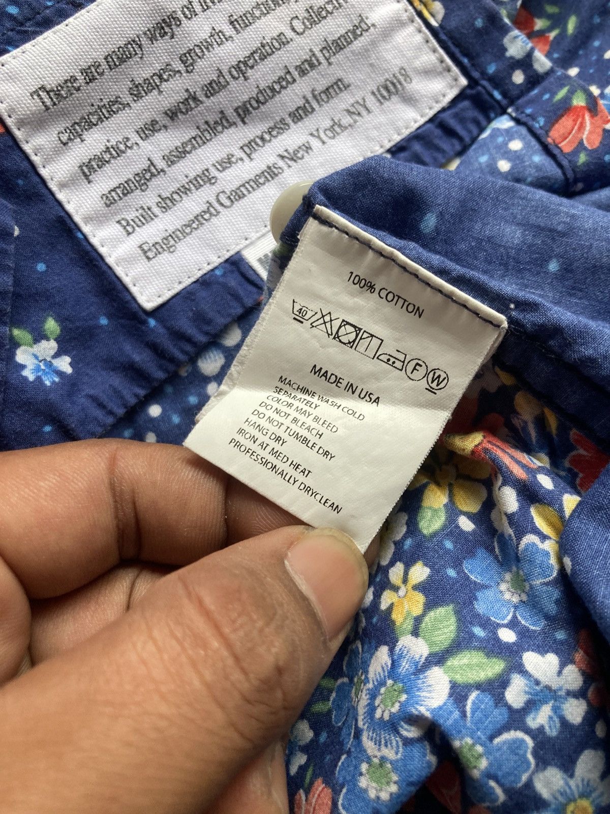 Engineered Garments Engineered Garments Floral Motif Print Blue Buttons Ups Size M / US 6-8 / IT 42-44 - 17 Thumbnail