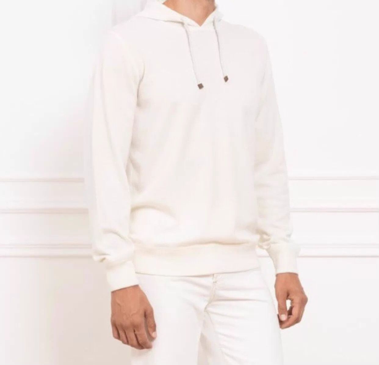 Brunello Cucinelli BC Men's Ivory Cashmere Hoodie 48 New Size US M / EU 48-50 / 2 - 2 Thumbnail