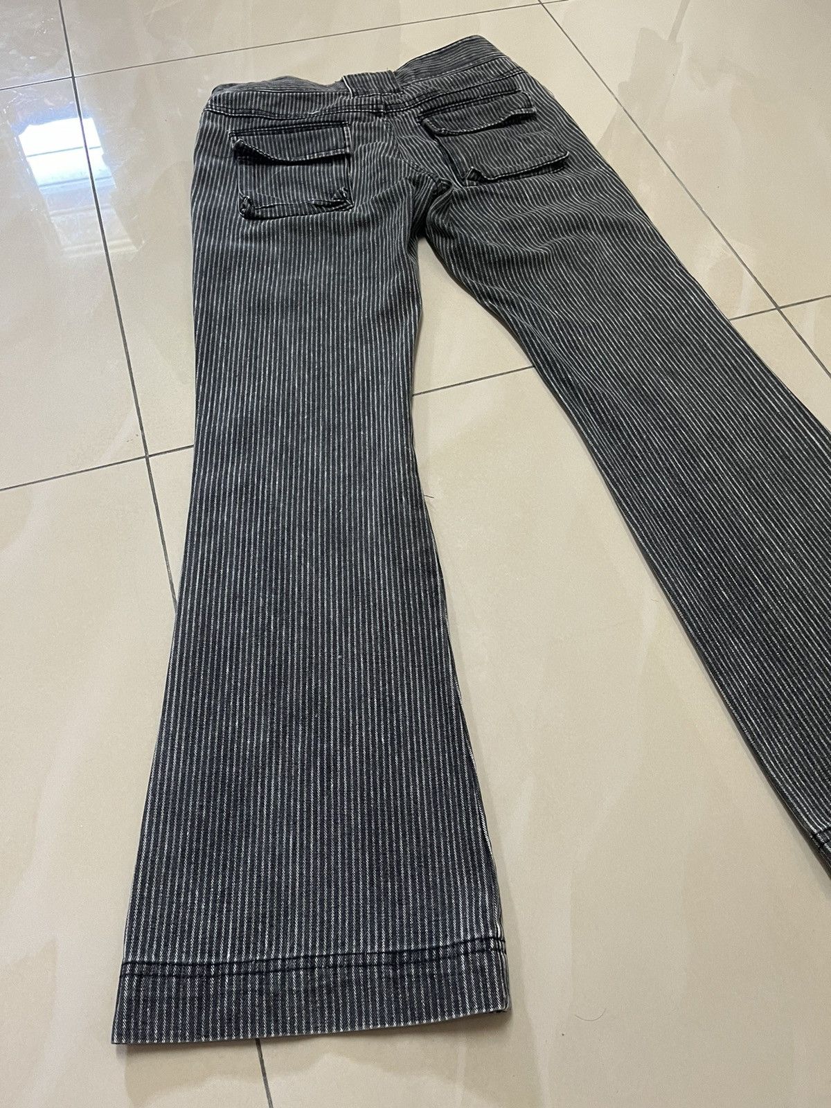 Tornado Mart Black stripe Flared low rise multi pocket wideleg Size US 28 / EU 44 - 8 Thumbnail