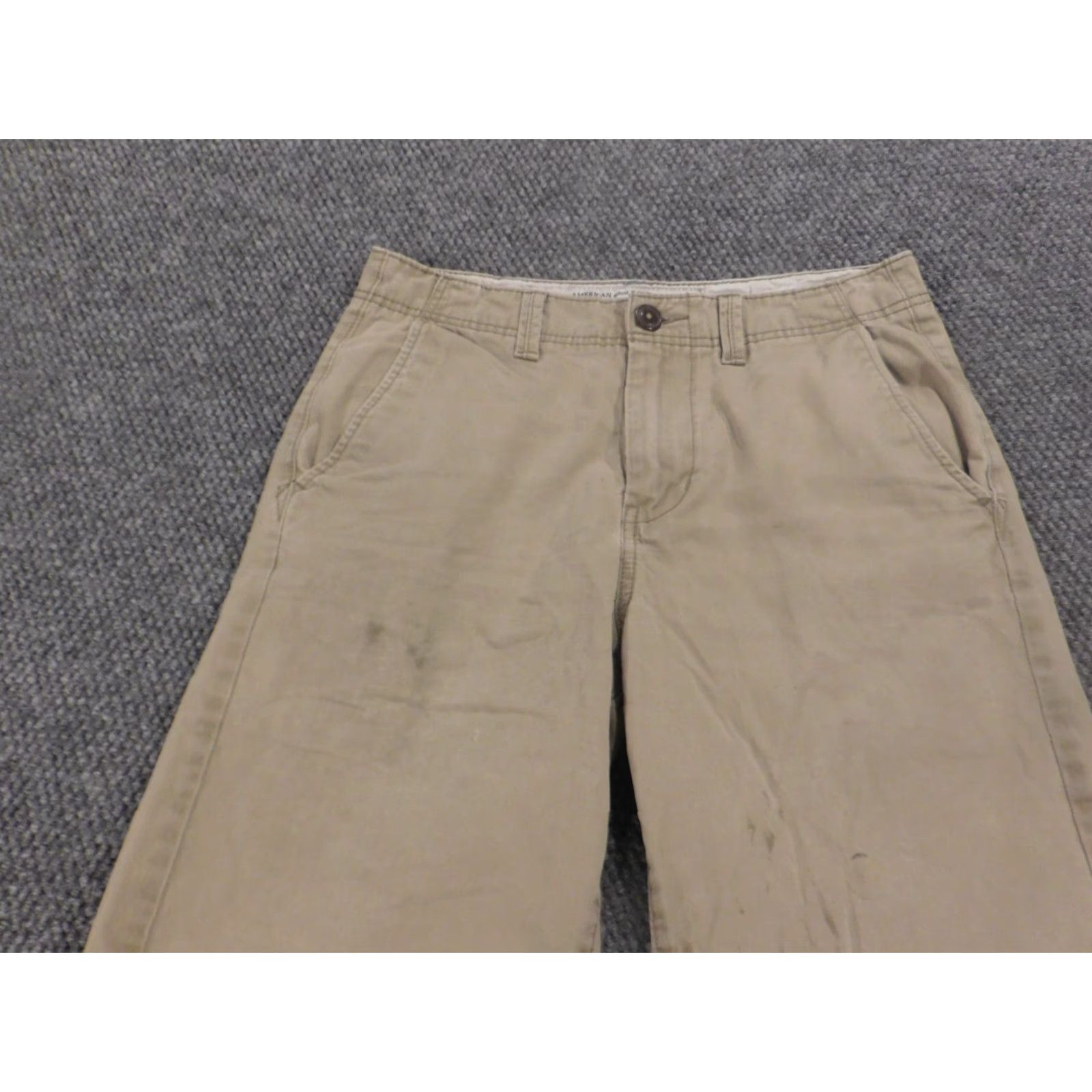 American Eagle Outfitters American Eagle Outfitters Mens Shorts 28 Beige Longboard Chino Regular Classic Flat Front Logo Knit Cotton Casual - Mens - 28 Size US 28 / EU 44 - 4 Thumbnail