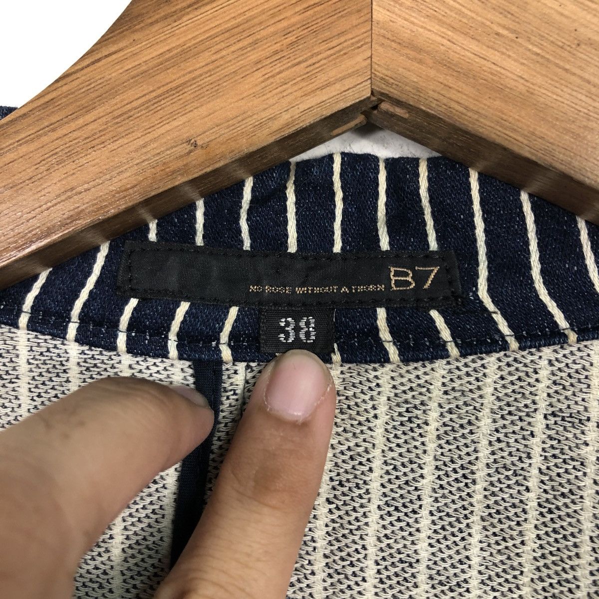 Indigo 📌Vintage Denim Indigo Striped Design Hickory B7 Issey Miyake Size US M / EU 48-50 / 2 - 19 Thumbnail