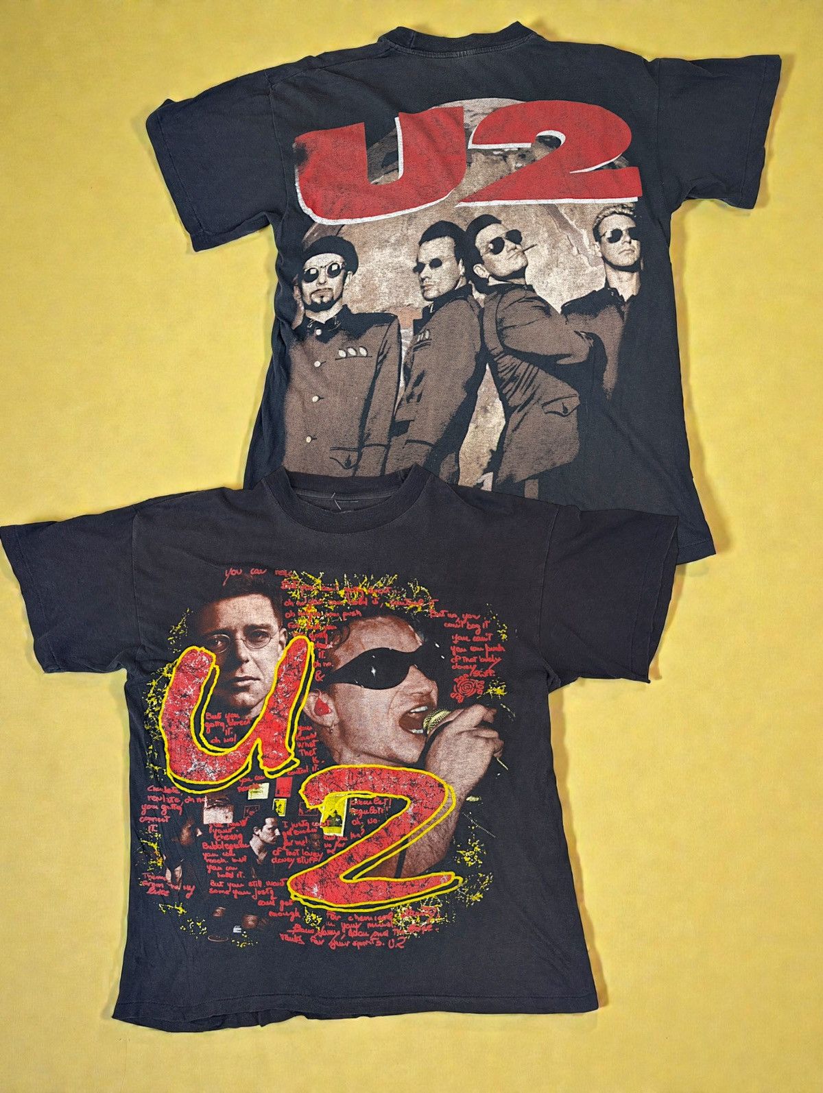 Vintage U2 Vintage 90s Single Stiched Rap Graphic Tee Merch Band Size US L / EU 52-54 / 3 - 1 Thumbnail