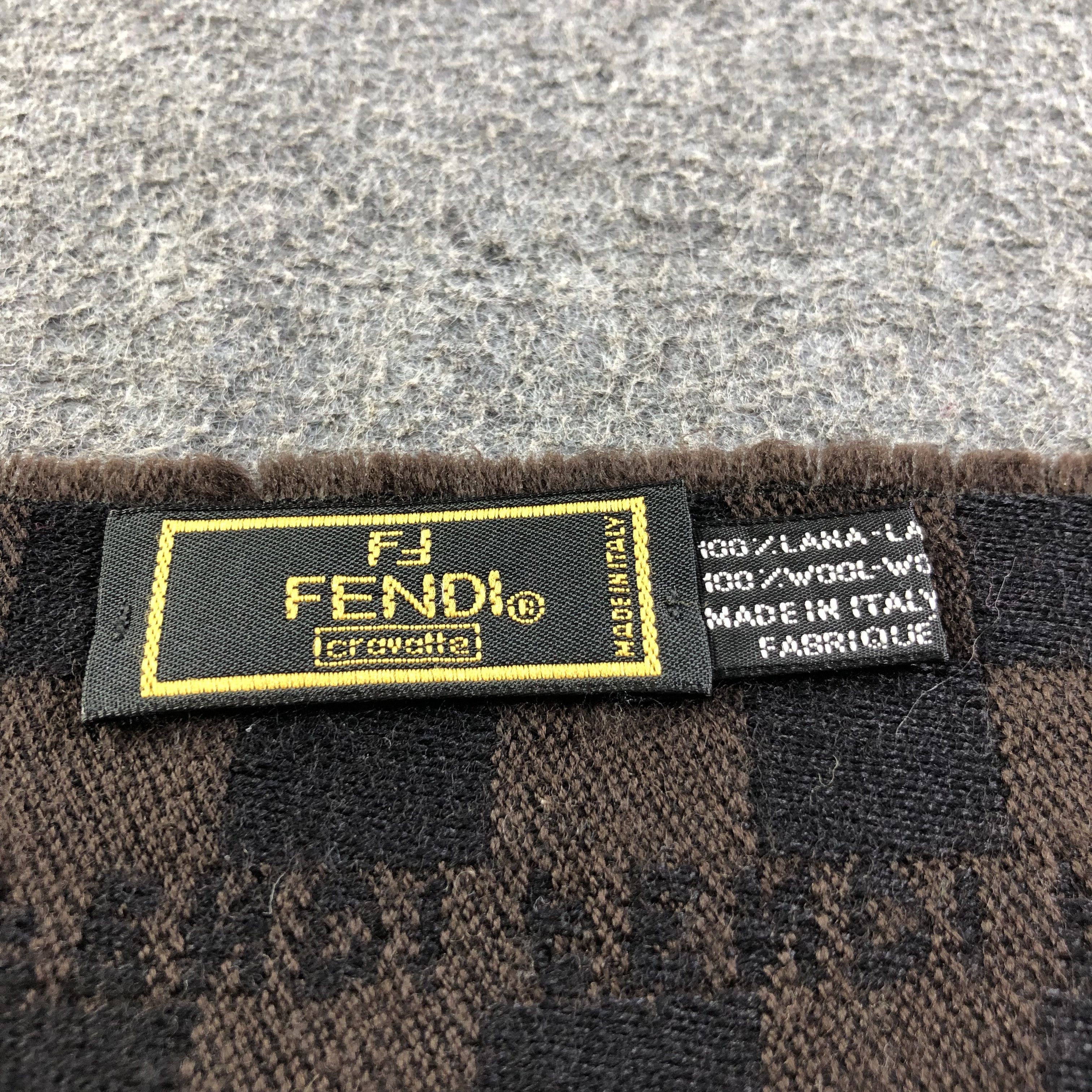 Fendi FENDI Checkered Wool Scarf Muffler Neckwear V2103 Size ONE SIZE - 6 Thumbnail